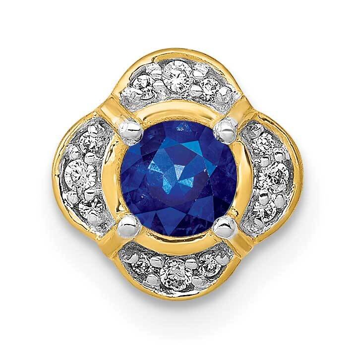 1/20Ct. Diamond & .25 Sapphire Fancy Chain Slide 14k Gold PM3923-SA-005-YA