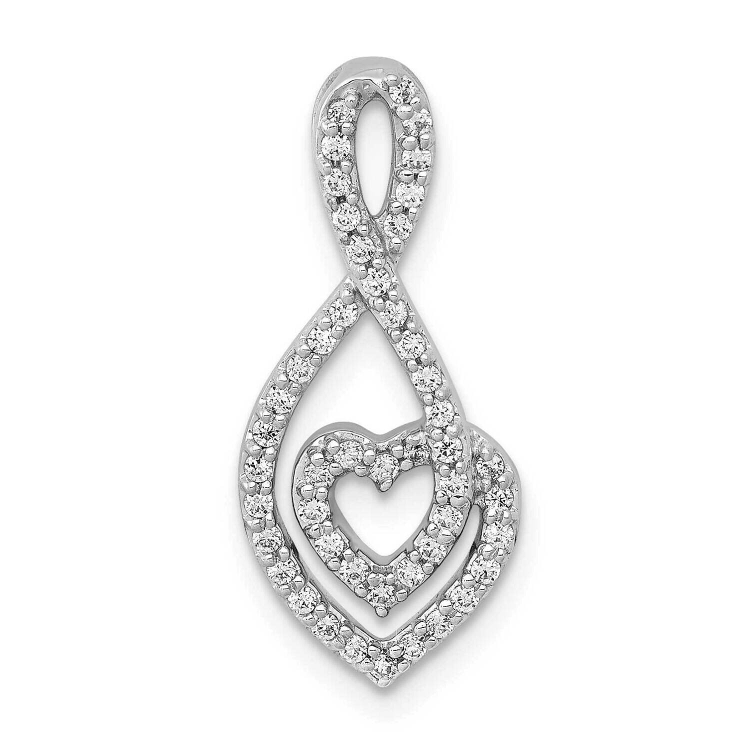 1/4Ct. Diamond Fancy Heart Infinity Chain Slide 14k White Gold PM3925-025-WA, MPN: PM3925-025-WA, 8…