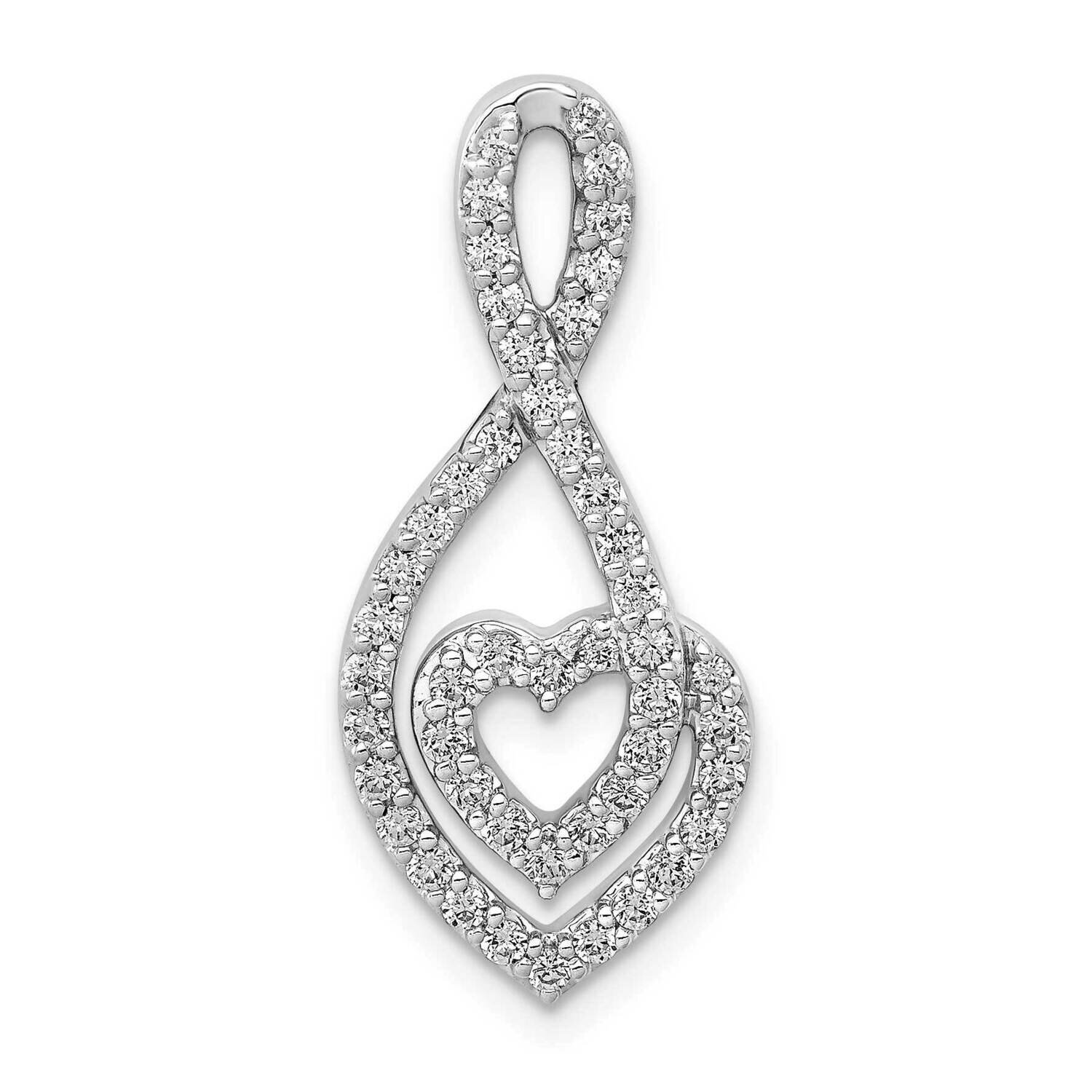 1/2Ct. Diamond Fancy Heart Infinity Chain Slide 14k White Gold PM3925-050-WA