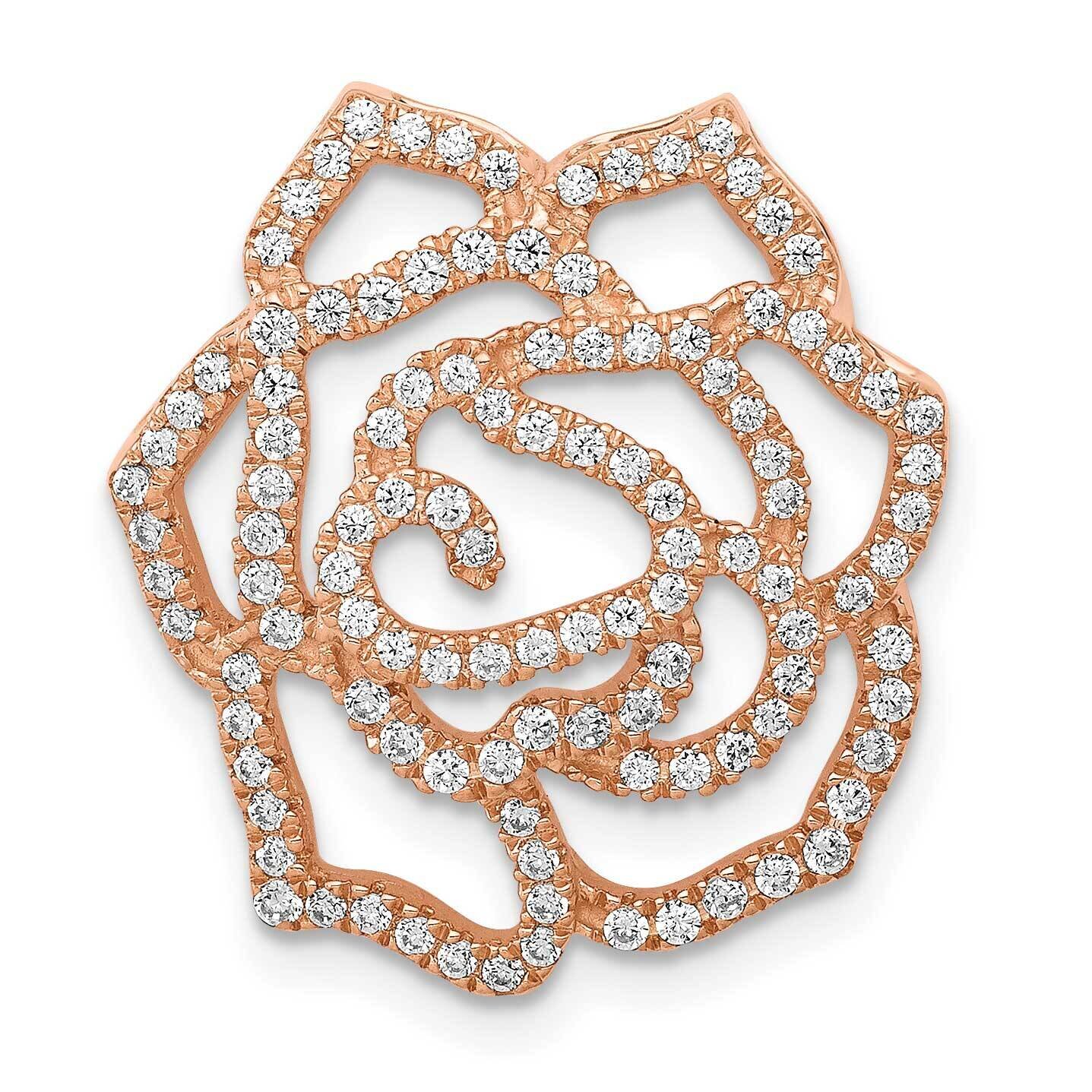 Diamond Fancy Flower Chain Slide 14k Rose Gold PM3959-050-RA, MPN: PM3959-050-RA, 191101401299