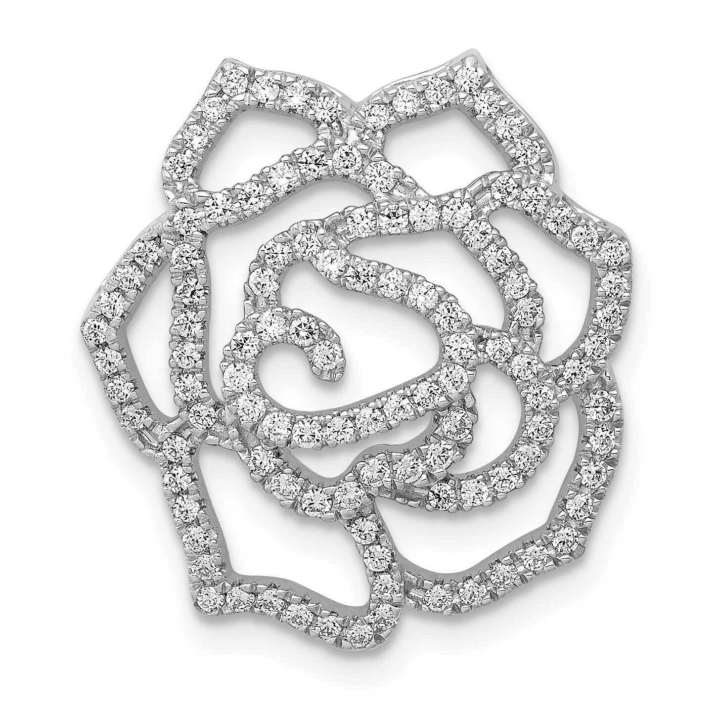 Fancy Flower Chain Slide 14k White Gold Diamond PM3959-050-WA
