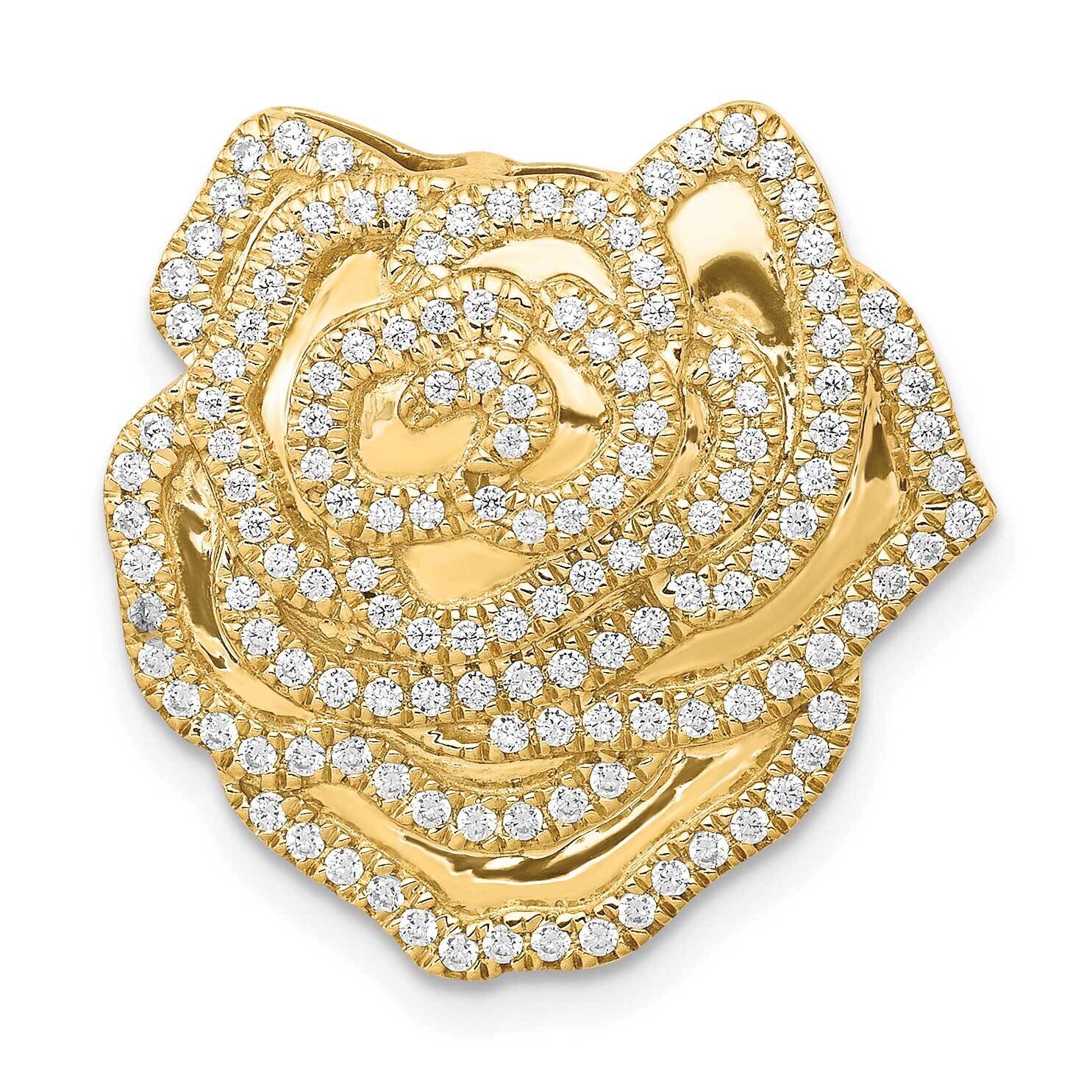 1/2Ct. Fancy Flower Chain Slide 14k Gold Diamond PM3960-050-YA, MPN: PM3960-050-YA, 196904083673