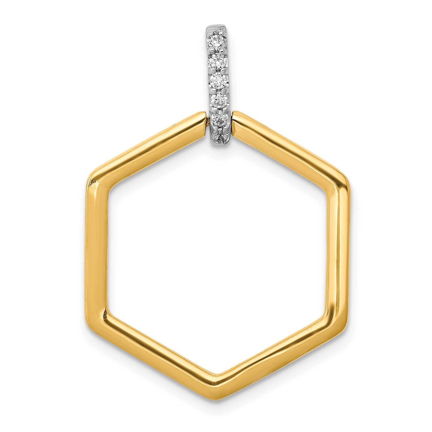 1/15Ct. Diamond Fancy Hexagon Pendant 14k Two-Tone Gold PM3966-007-YWA, MPN: PM3966-007-YWA, 883957…