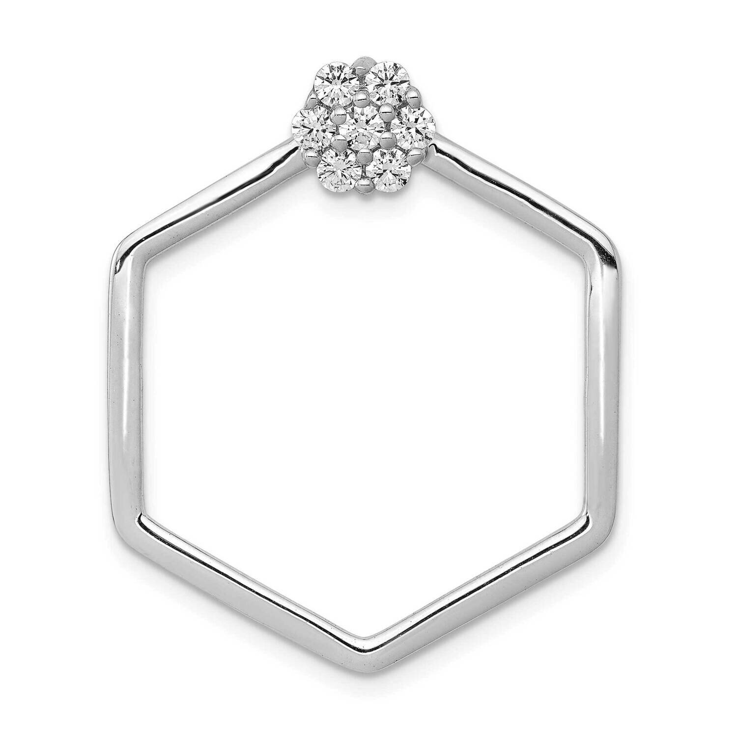 1/3Ct. Diamond Fancy Hexagon Chain Slide 14k White Gold PM3968-033-WA, MPN: PM3968-033-WA, 88395729…