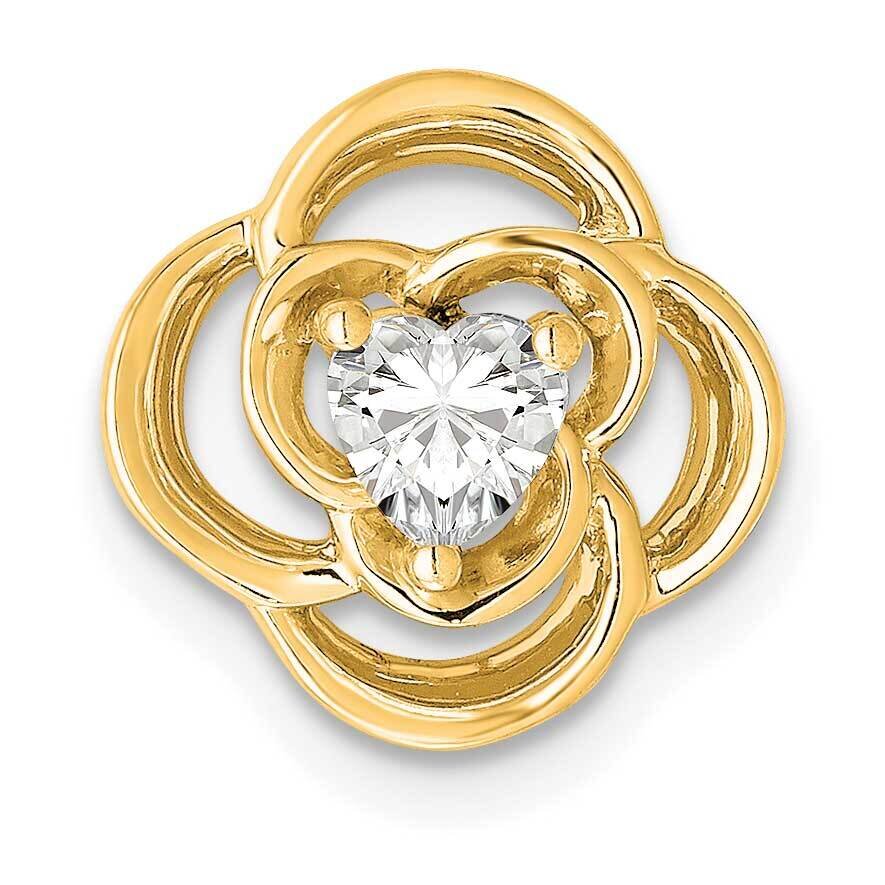 Si1/Si2, G H I, Flower Chain Slide 14k Yellow Gold Lab Grown Diamond PM3976-025-YLG, MPN: PM3976-02…