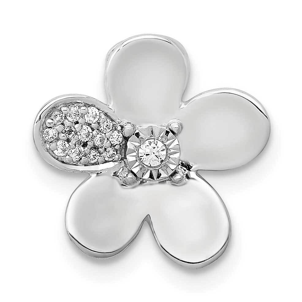 1/20Ct. Diamond Flower Chain Slide 14k White Gold PM3979-006-WA, MPN: PM3979-006-WA, 883957666990