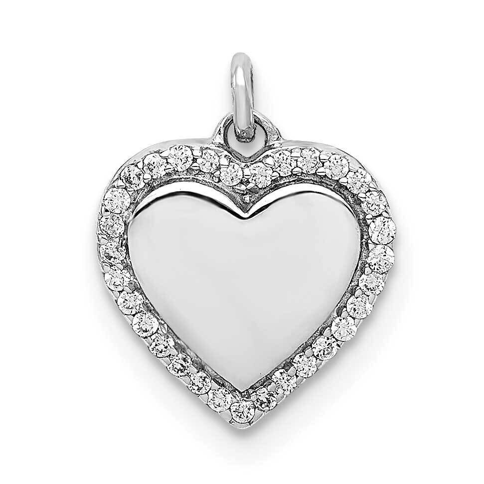 1/10Ct. Diamond Fancy Polished Heart Pendant 14k White Gold PM4001-010-WA