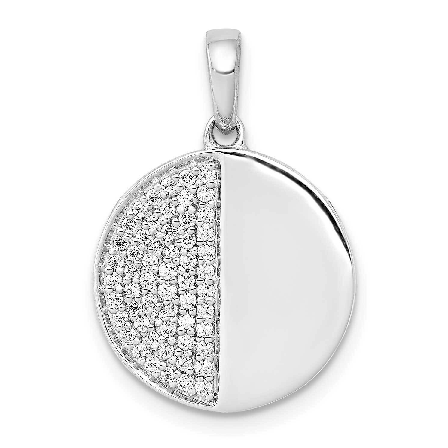 1/4Ct. Diamond Fancy Half &amp; Half Circle Pendant 14k White Gold PM4006-025-WA, MPN: PM4006-025-WA, 8…