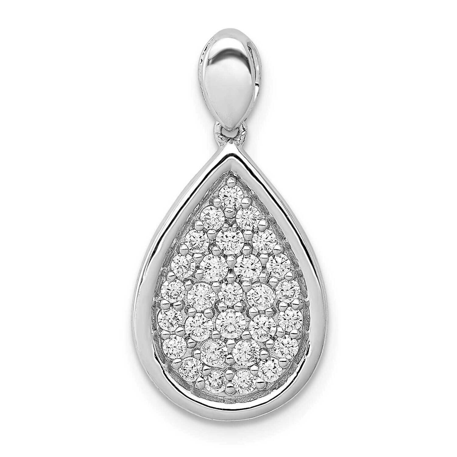 1/2Ct. Diamond Fancy Teardrop Pendant 14k White Gold PM4009-050-WA, MPN: PM4009-050-WA, 883957504827