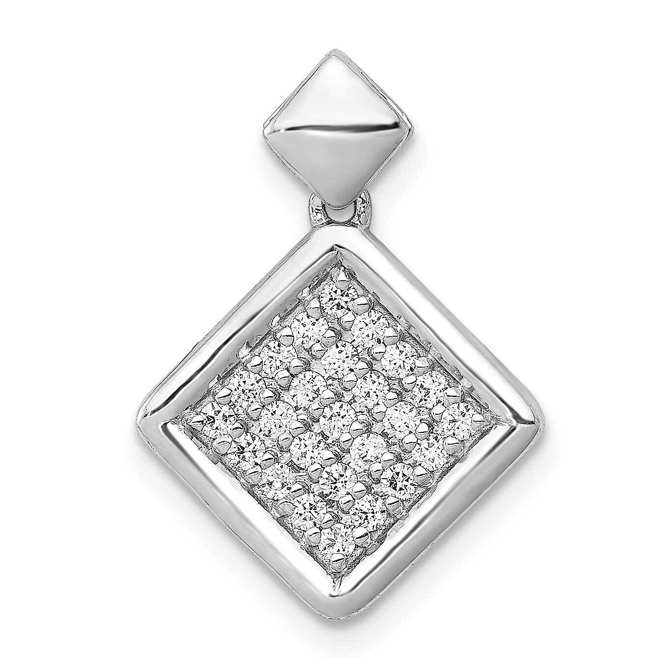 1/4Ct. Diamond Fancy Tilted Square Pendant 14k White Gold PM4012-025-WA, MPN: PM4012-025-WA, 883957…