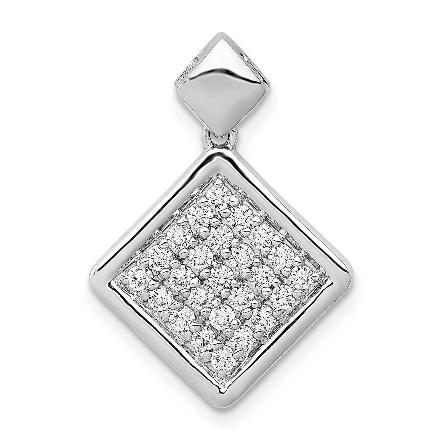 1/2Ct. Diamond Fancy Tilted Square Pendant 14k White Gold PM4012-050-WA