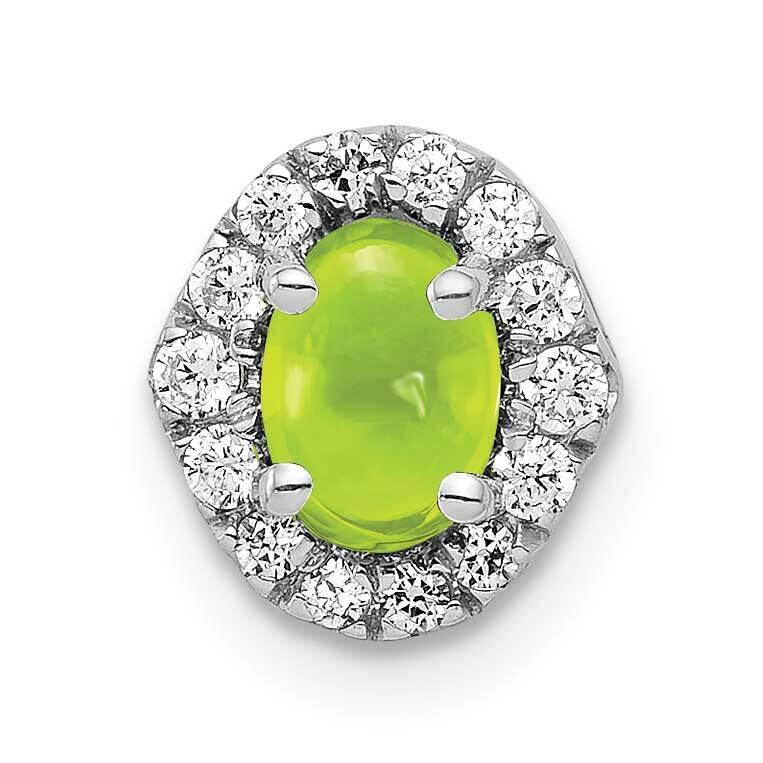 Cabochon .78 Peridot Chain Slide 14k White Gold Diamond PM4035-PE-012-WA, MPN: PM4035-PE-012-WA, 88…