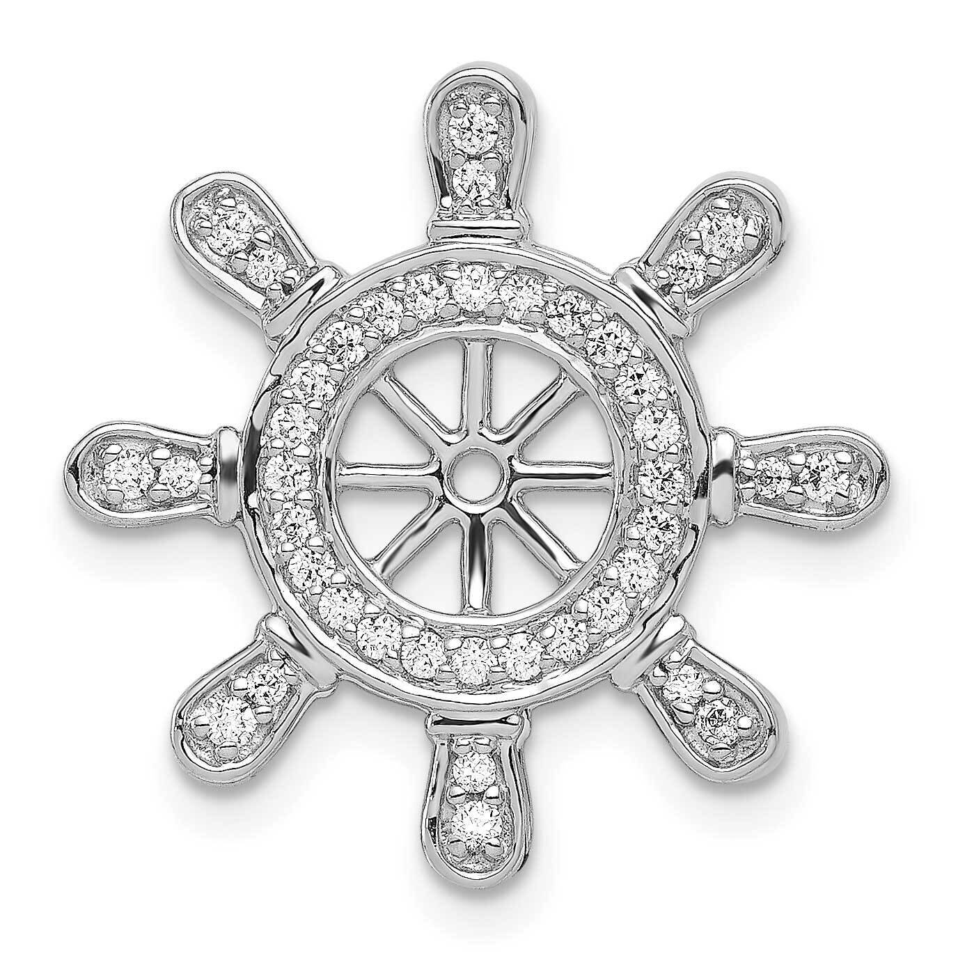 1/4Ct. Diamond Ship Wheel Pendant 14k White Gold PM4052-025-WA, MPN: PM4052-025-WA, 883957211152