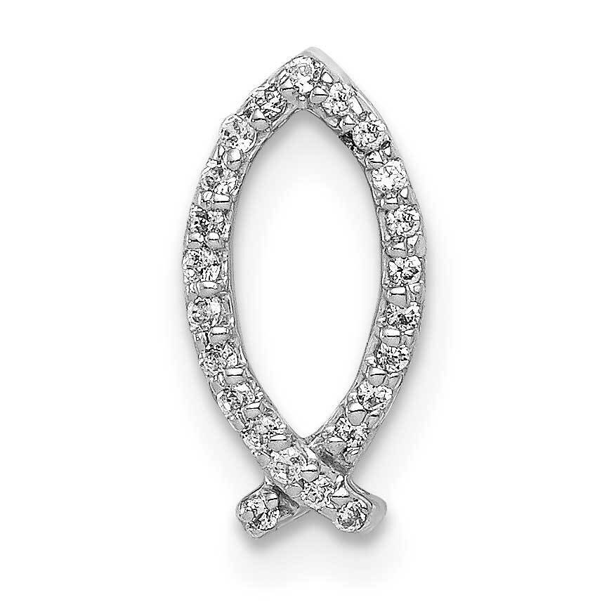 1/15Ct. Diamond Ichthus Chain Slide 14k White Gold PM4058-008-WA, MPN: PM4058-008-WA, 883957505787