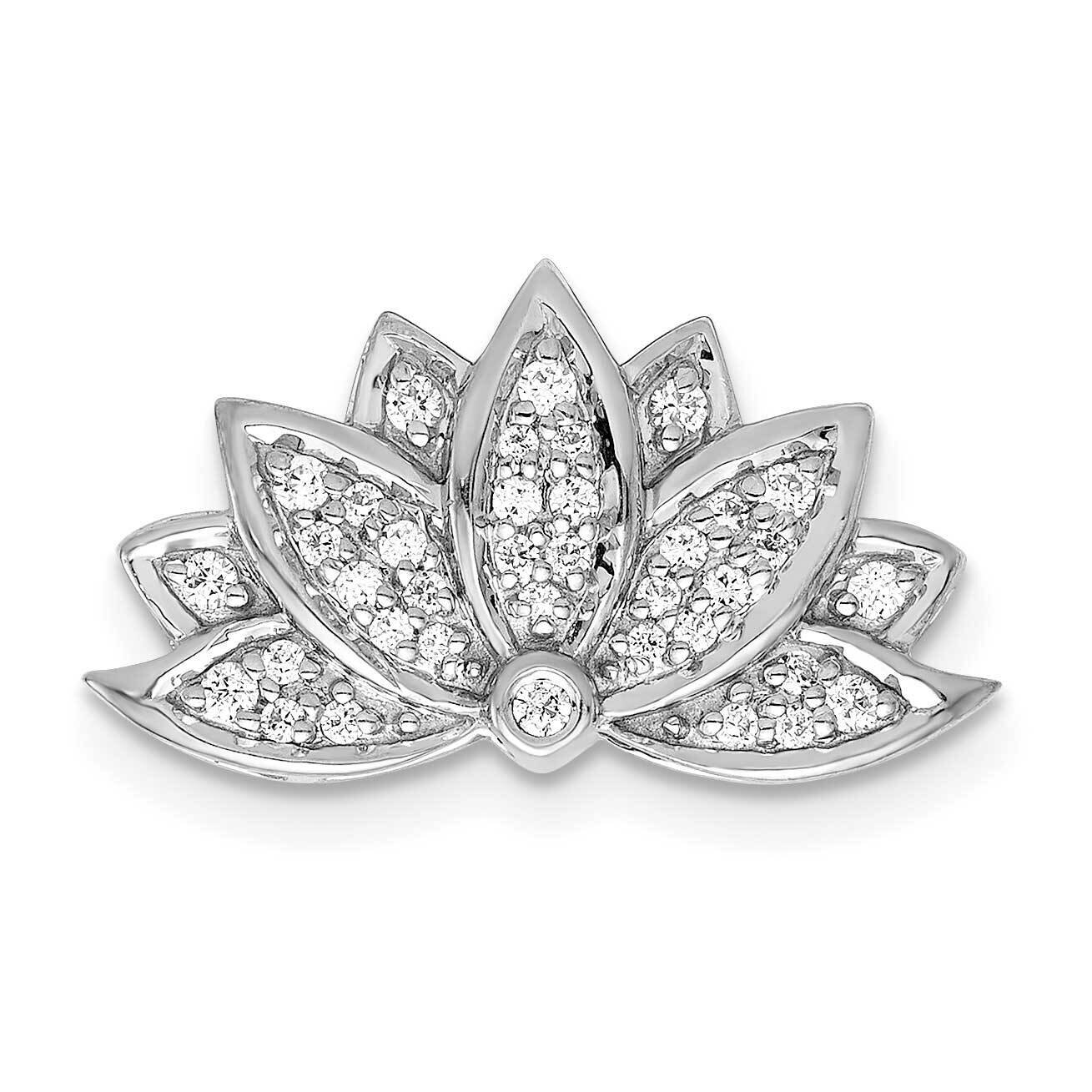 1/5Ct. Diamond Lotus Flower Chain Slide 14k White Gold PM4086-020-WA, MPN: PM4086-020-WA, 883957296…