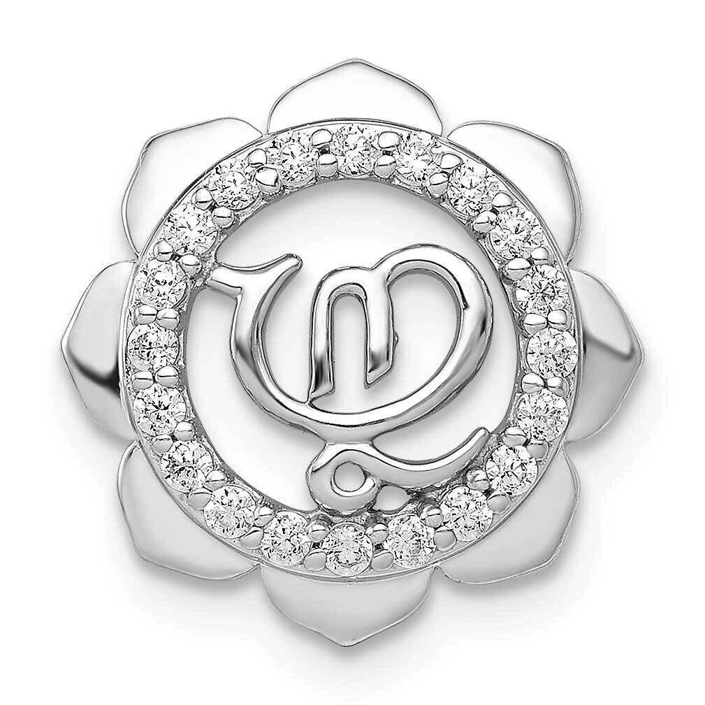 1/5Ct. Diamond Lotus with Symbol Chain Slide 14k White Gold PM4088-020-WA