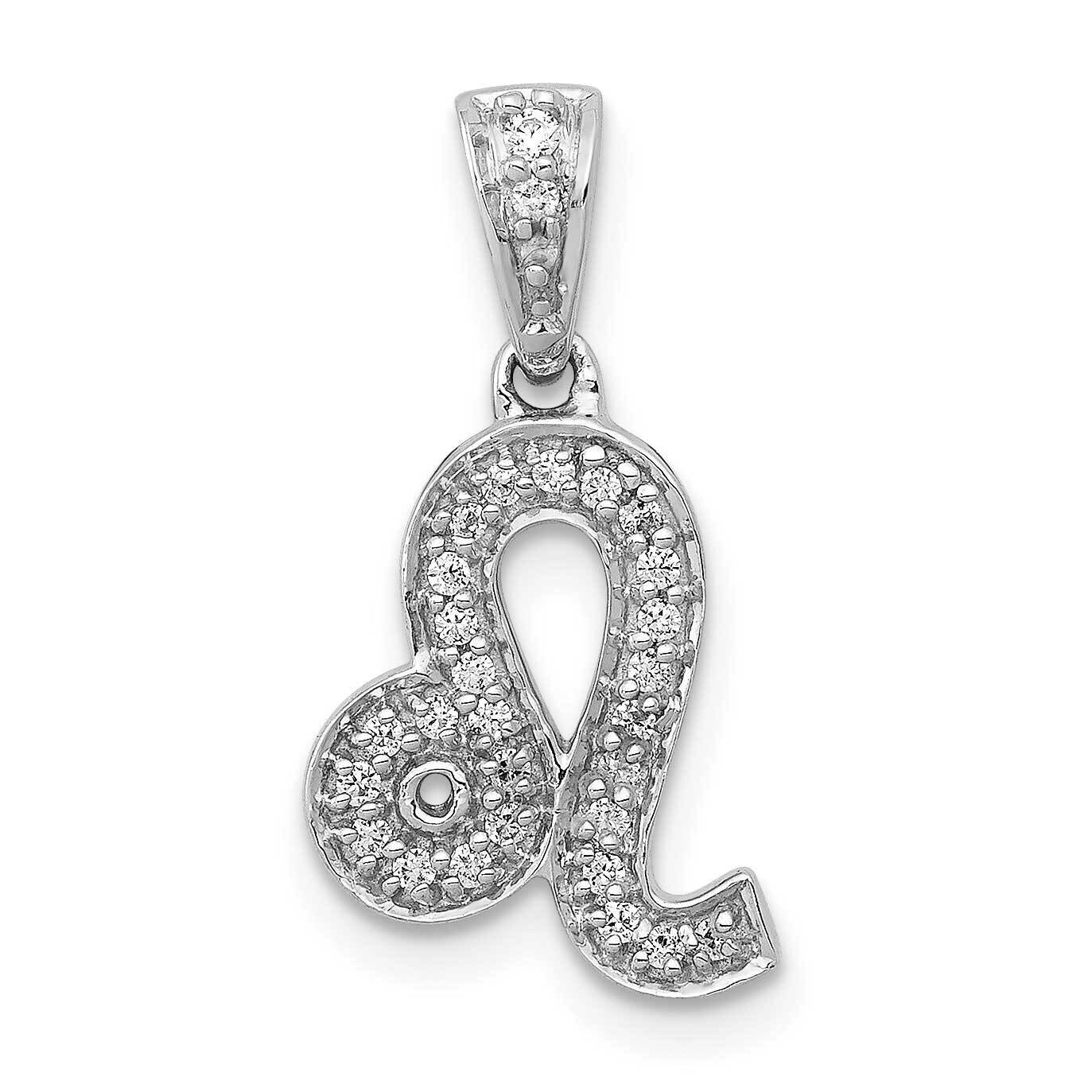 Leo Pendant 14k White Gold Diamond PM4106-012-WA, MPN: PM4106-012-WA, 883957509006