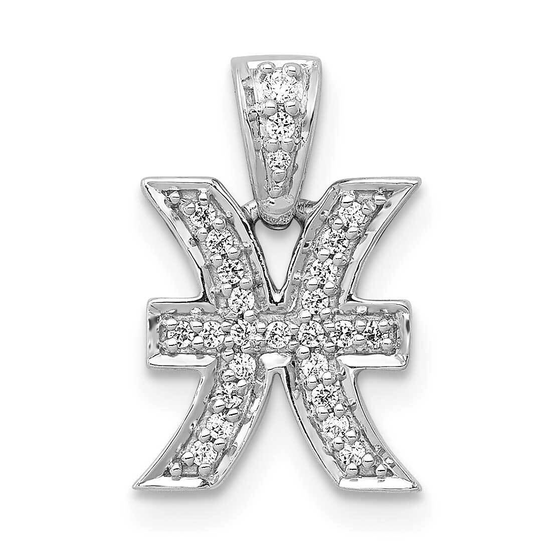 Pisces Pendant 14k White Gold Diamond PM4113-010-WA, MPN: PM4113-010-WA, 883957297767