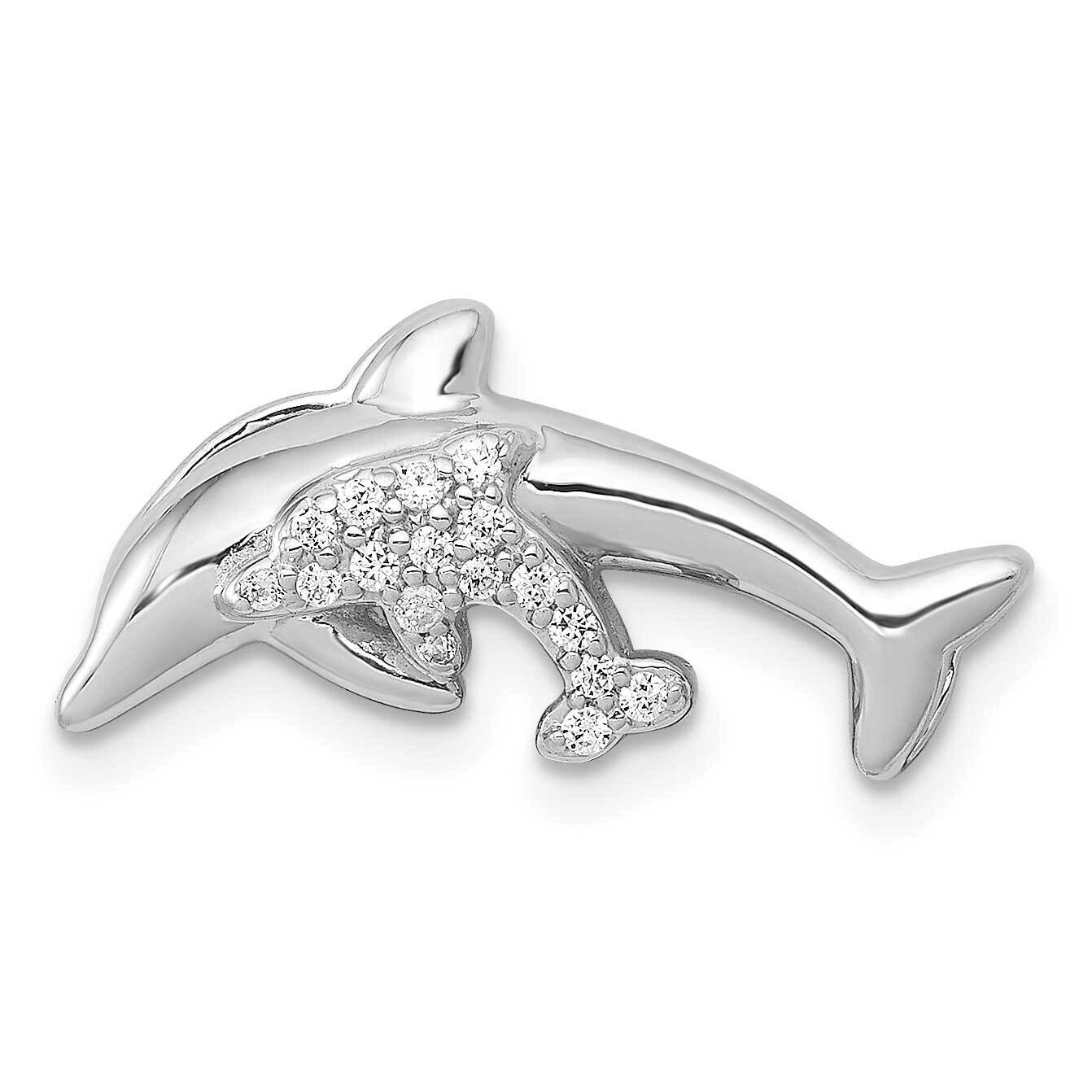 Dolphins Chain Slide 14k White Gold Diamond PM4115-008-WA, MPN: PM4115-008-WA, 883957670348