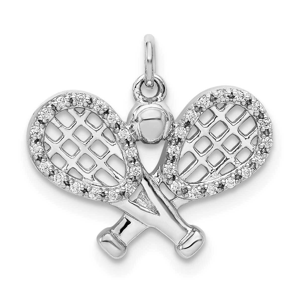 Rackets &amp; Ball Pendant 14k White Gold Diamond PM4134-010-WA, MPN: PM4134-010-WA, 883957509372