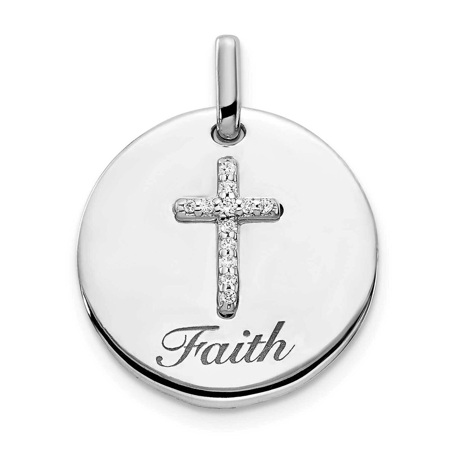Cross Faith Pendant 14k White Gold Diamond PM4354-005-WA, MPN: PM4354-005-WA, 883957509754