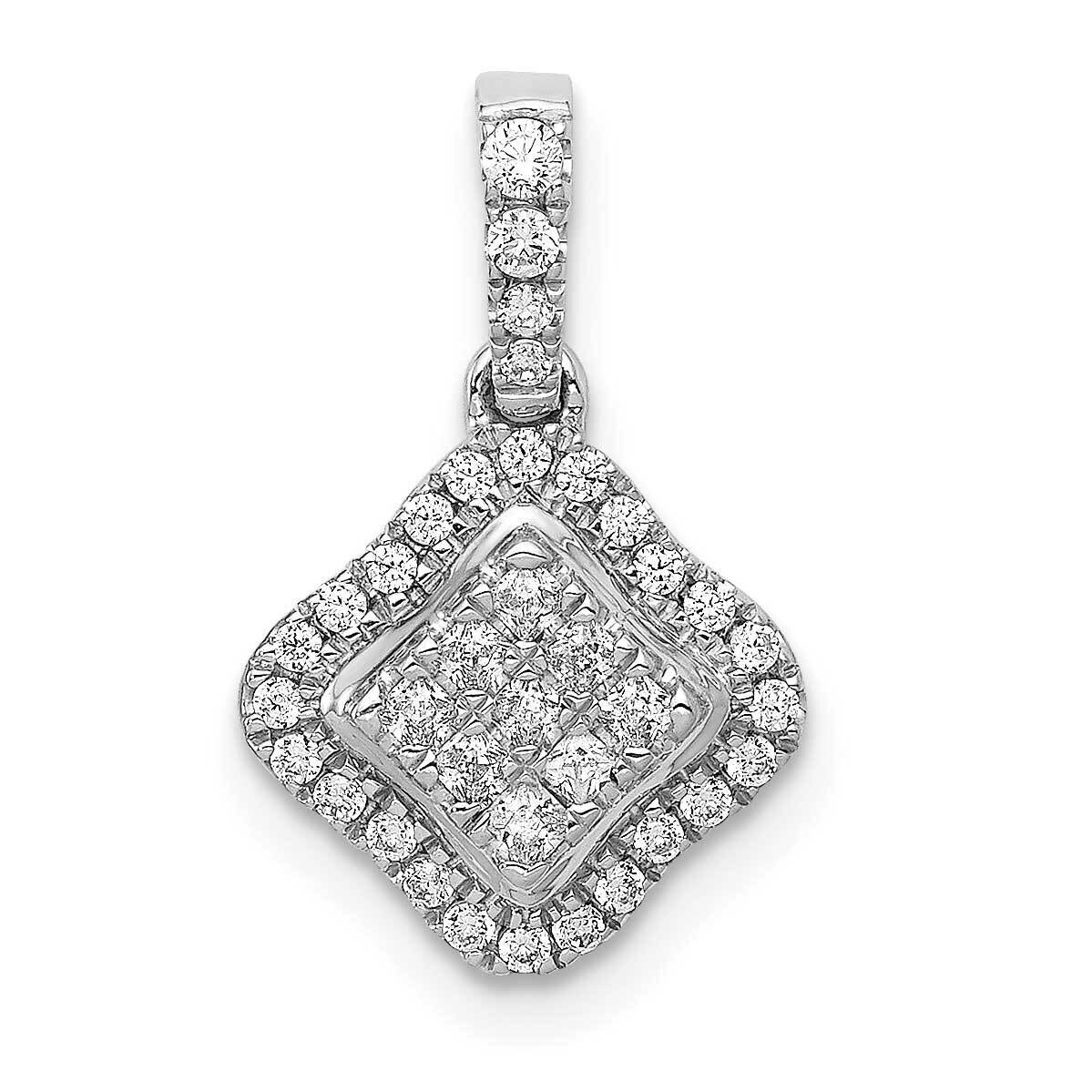 1/4Ct. Diamond Cluster Pendant 14k White Gold PM4370-025-WA, MPN: PM4370-025-WA, 883957298177