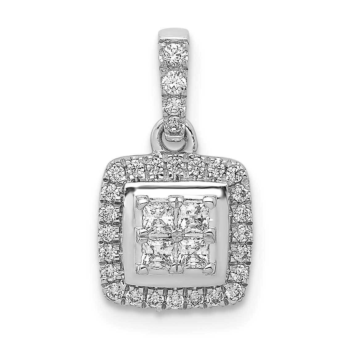 1/3Ct. Diamond Square Cluster Pendant 14k White Gold PM4372-033-WA, MPN: PM4372-033-WA, 883957298245