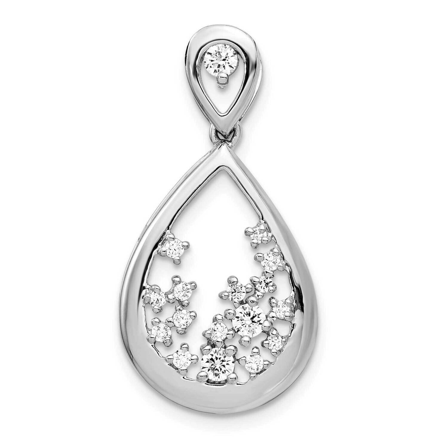 1/5Ct. Diamond Fancy Teardrop Pendant 14k White Gold PM4385-038-WA