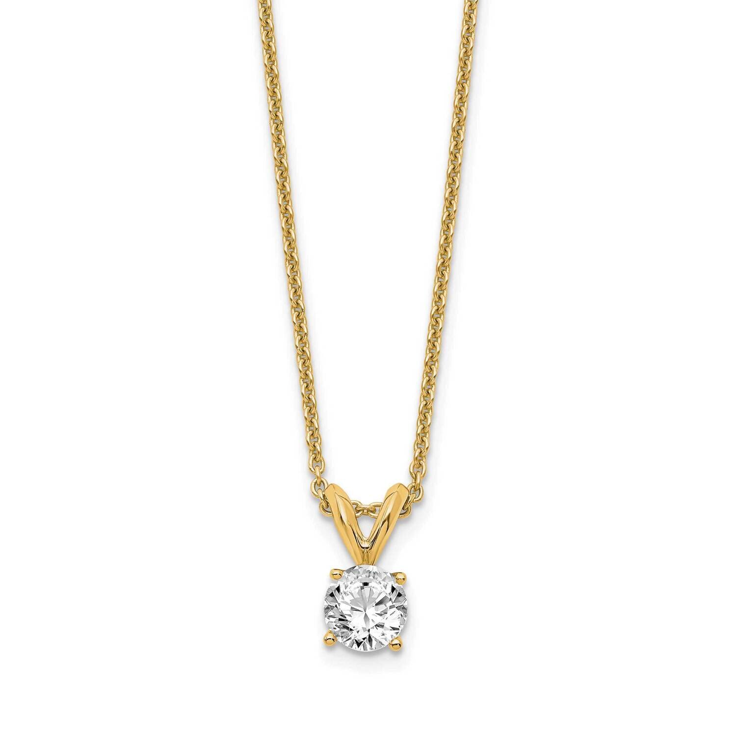 1/3Ct. Round Certified Lab Grown Diamond Vs/Si, D E F, Solitaire Pend 14k Yellow Gold PM4396-033C-LD-18