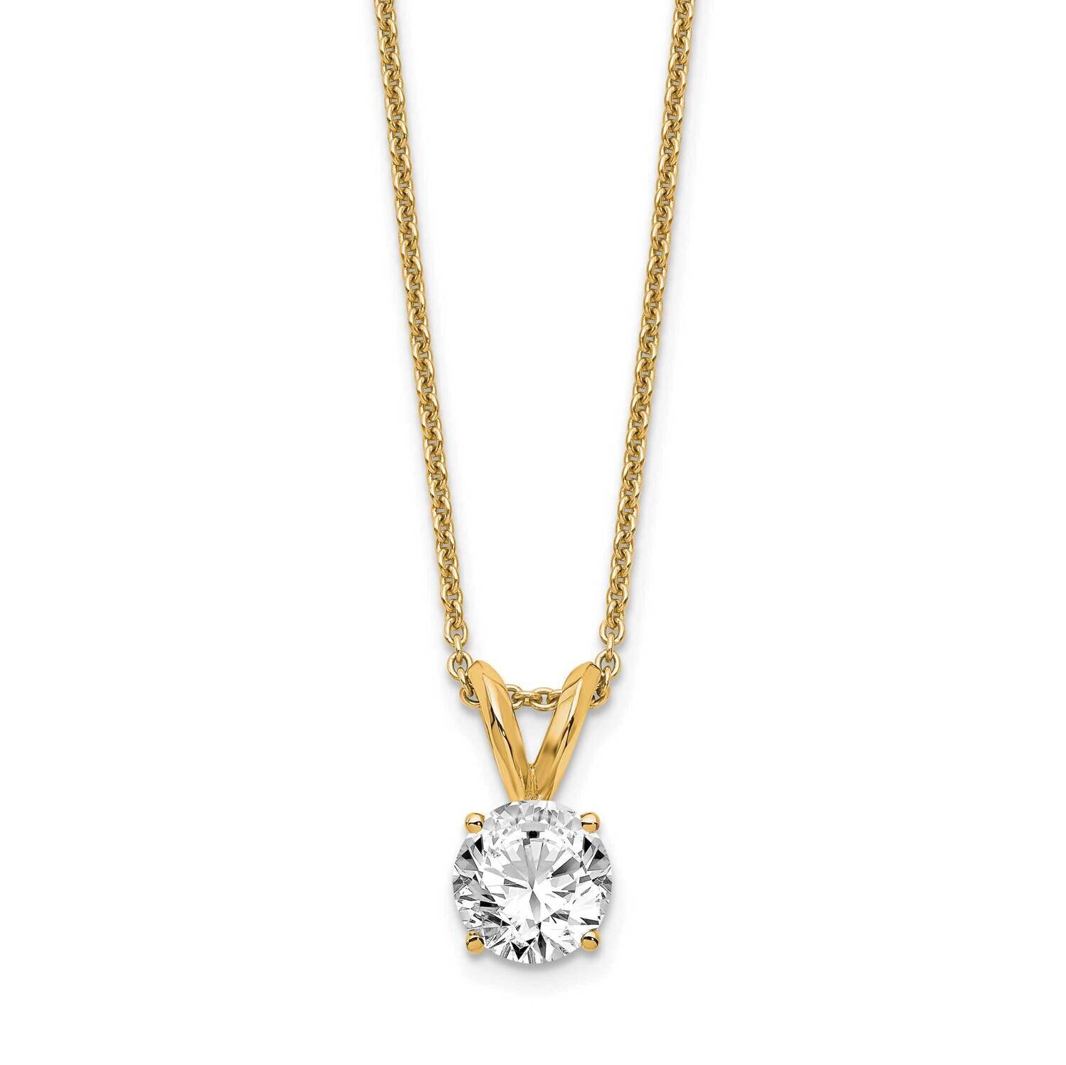 1/2Ct. Round Certified Lab Grown Diamond Vs/Si, D E F, Solitaire Pend 14k Yellow Gold PM4396-050C-LD-18