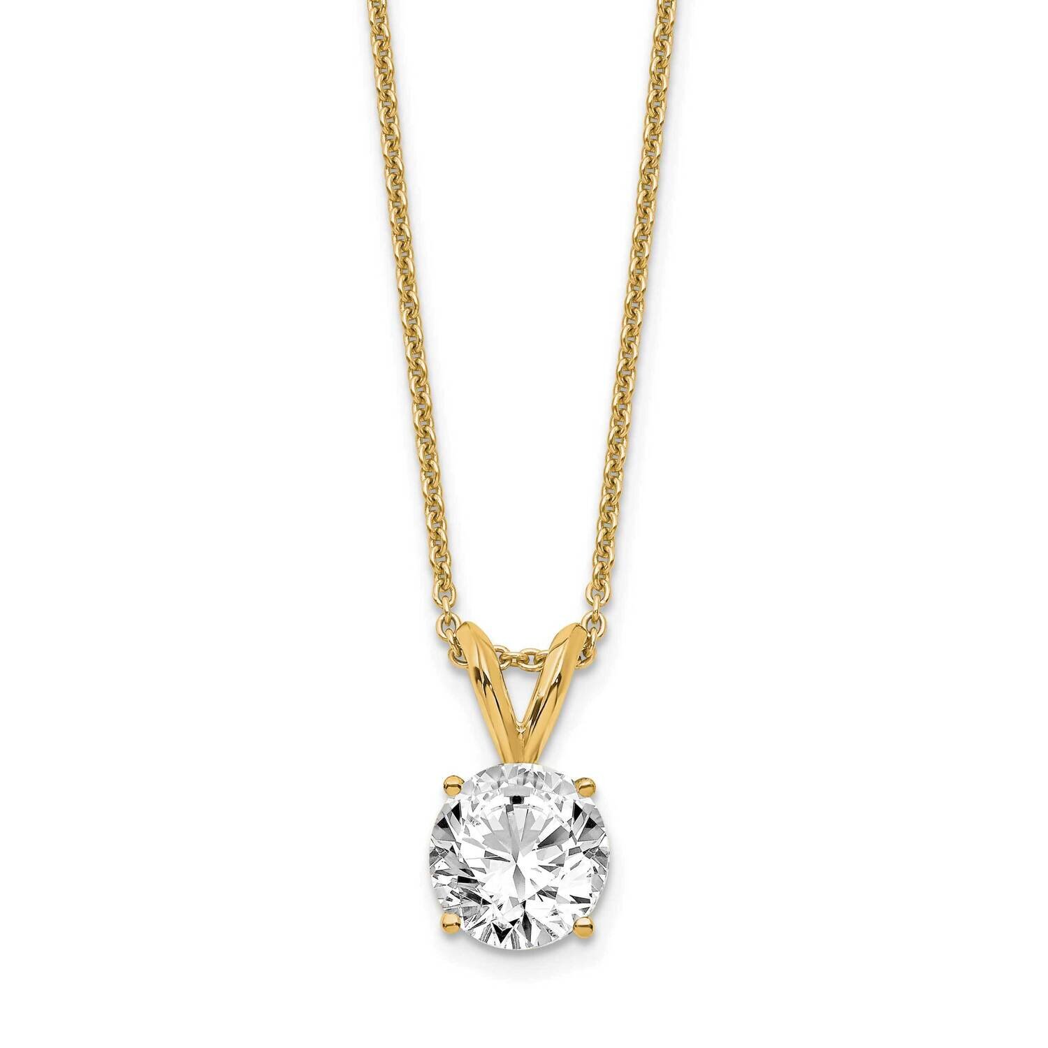 3/4Ct. Round Certified Lab Grown Diamond Si1/Si2, G H I, Solitaire Pe 14k Yellow Gold PM4396-075C-L…