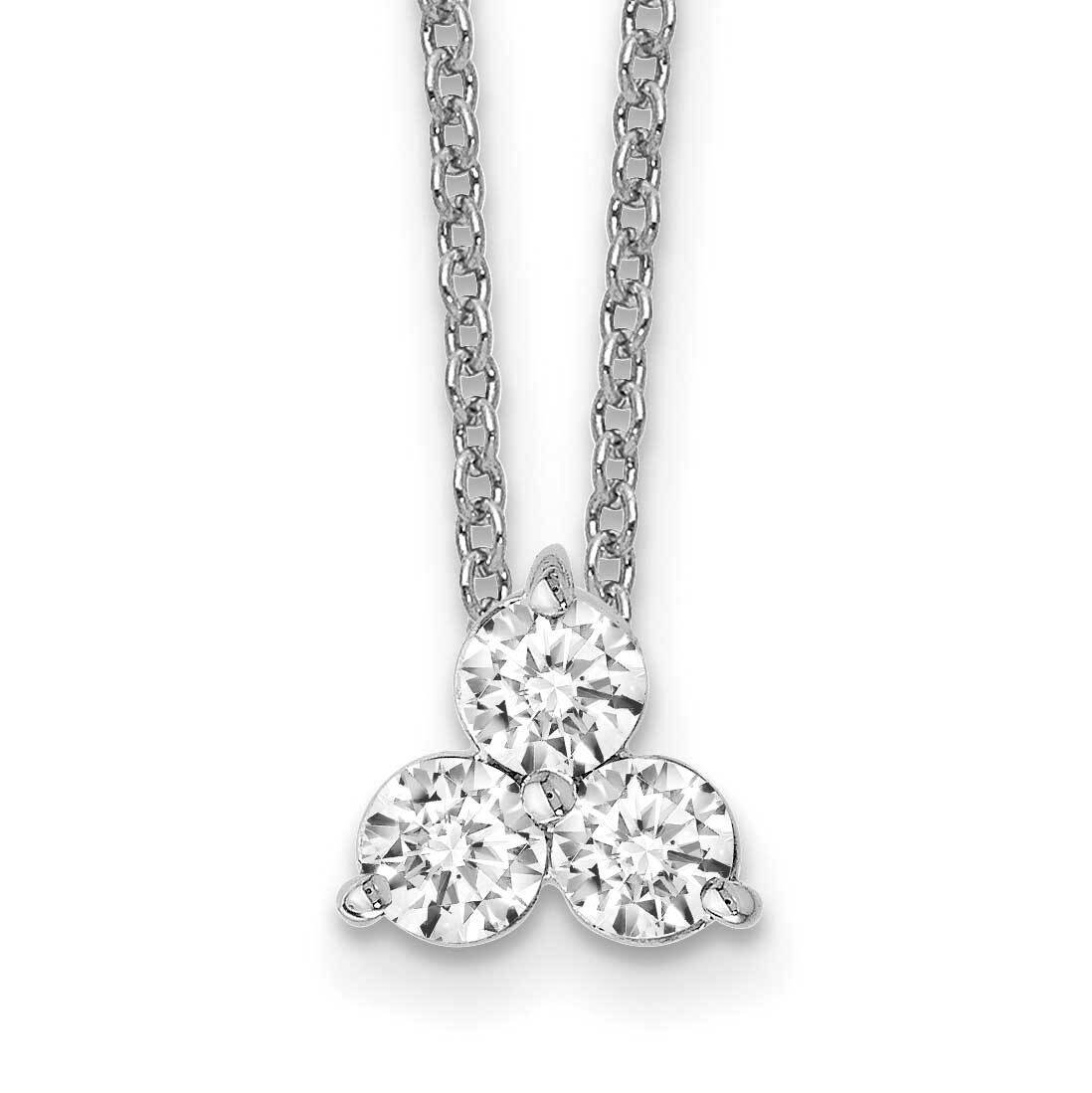 Diamond Vs/Si, D E F, Slide Pendant Necklace 14k White Gold True Origin Lab Grown PM4677-025-WLD