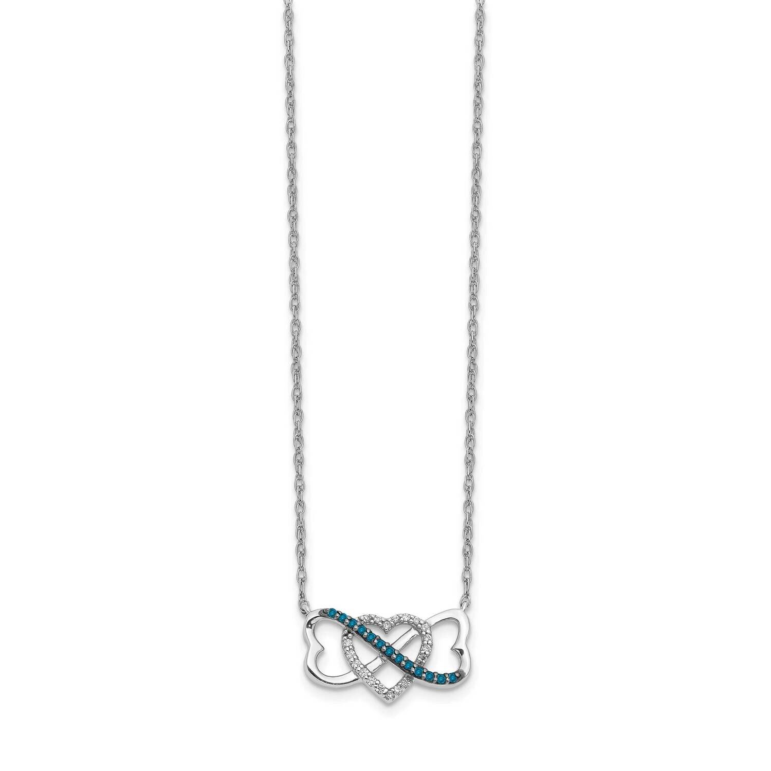 Blue and White Diamond Triple Heart Pendant 14k White Gold PM4680-BD-010-WA, MPN: PM4680-BD-010-WA,…
