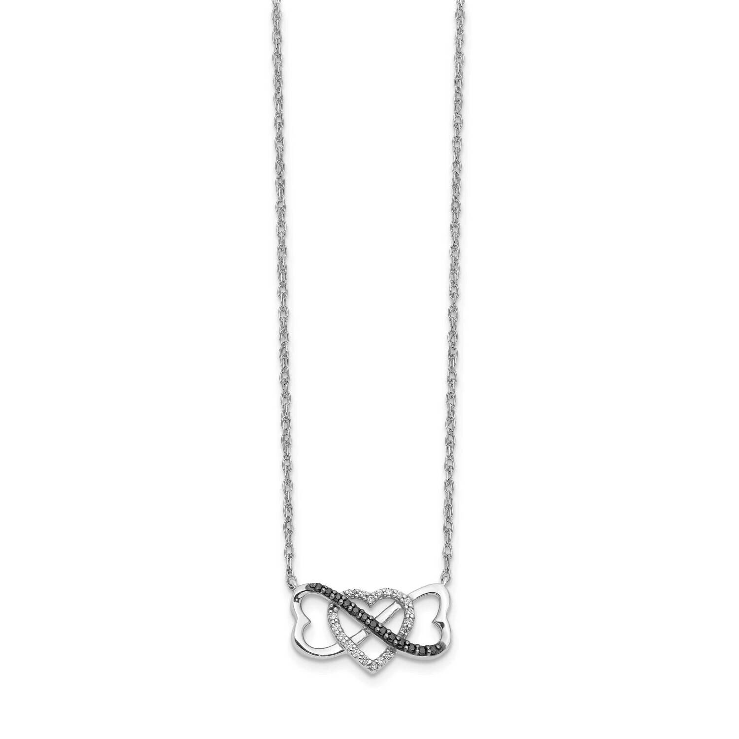 Black and White Diamond Triple Heart Pendant 14k White Gold PM4680-BK-010-WA, MPN: PM4680-BK-010-WA…