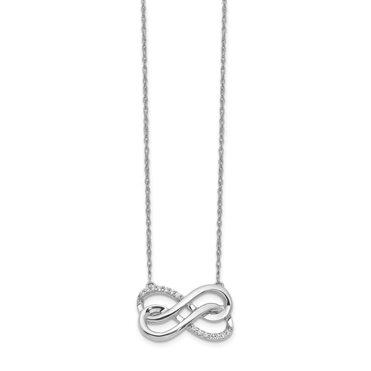 Polished Diamond Double Infinity Symbol Necklace 14k White Gold PM4689-010-WA