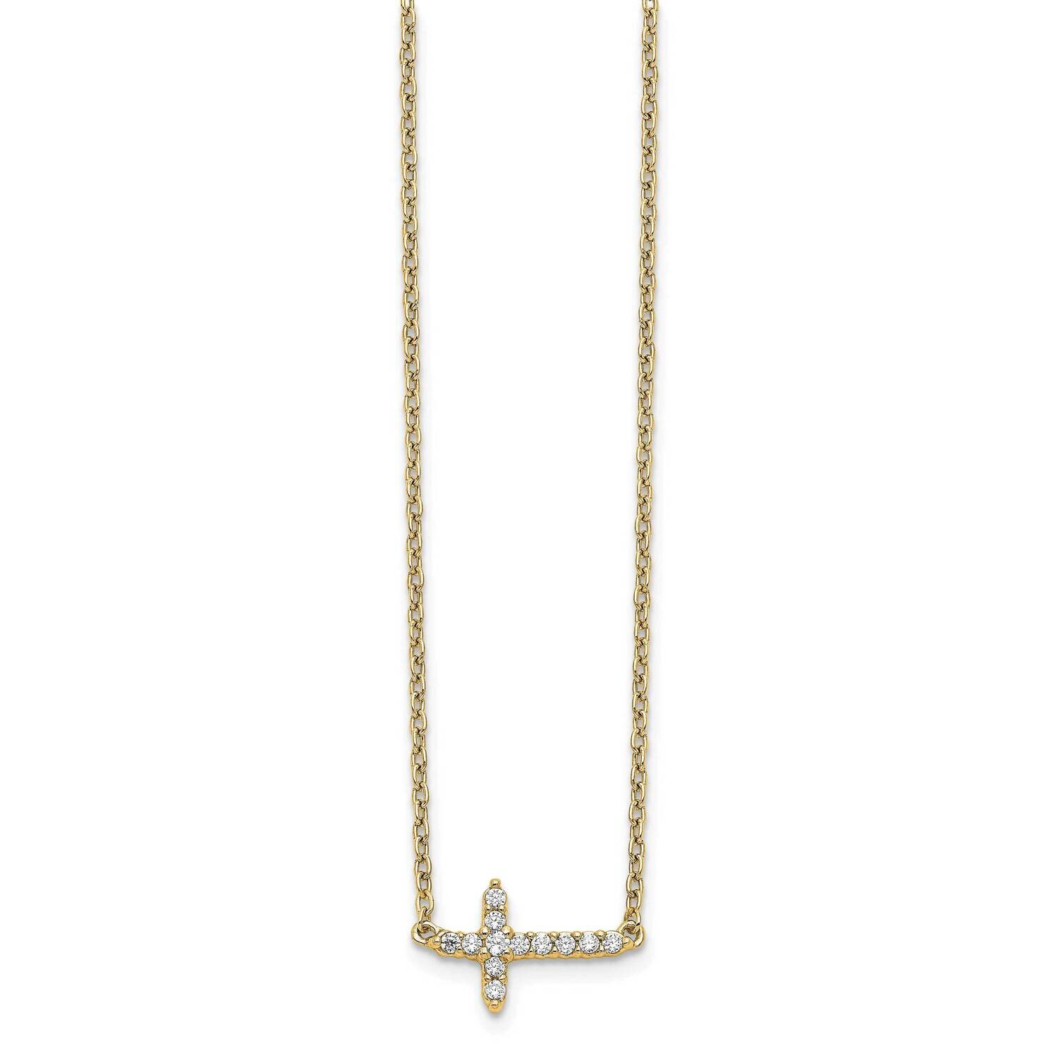 Cross 18 Inch Necklace 14k Gold Diamond PM4692-010-YA