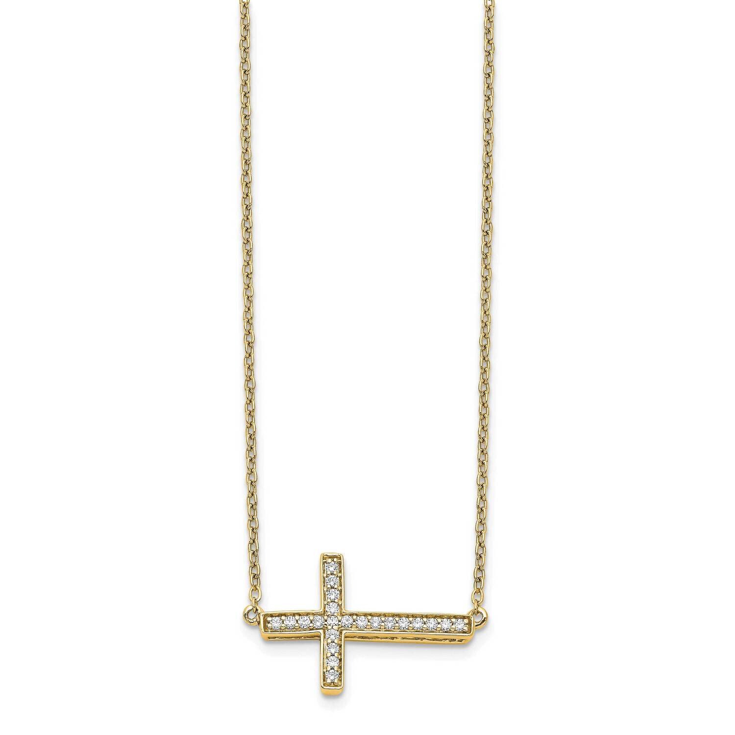 Cross 18 Inch Necklace 14k Gold Diamond PM4695-016-YA, MPN: PM4695-016-YA, 883957510569