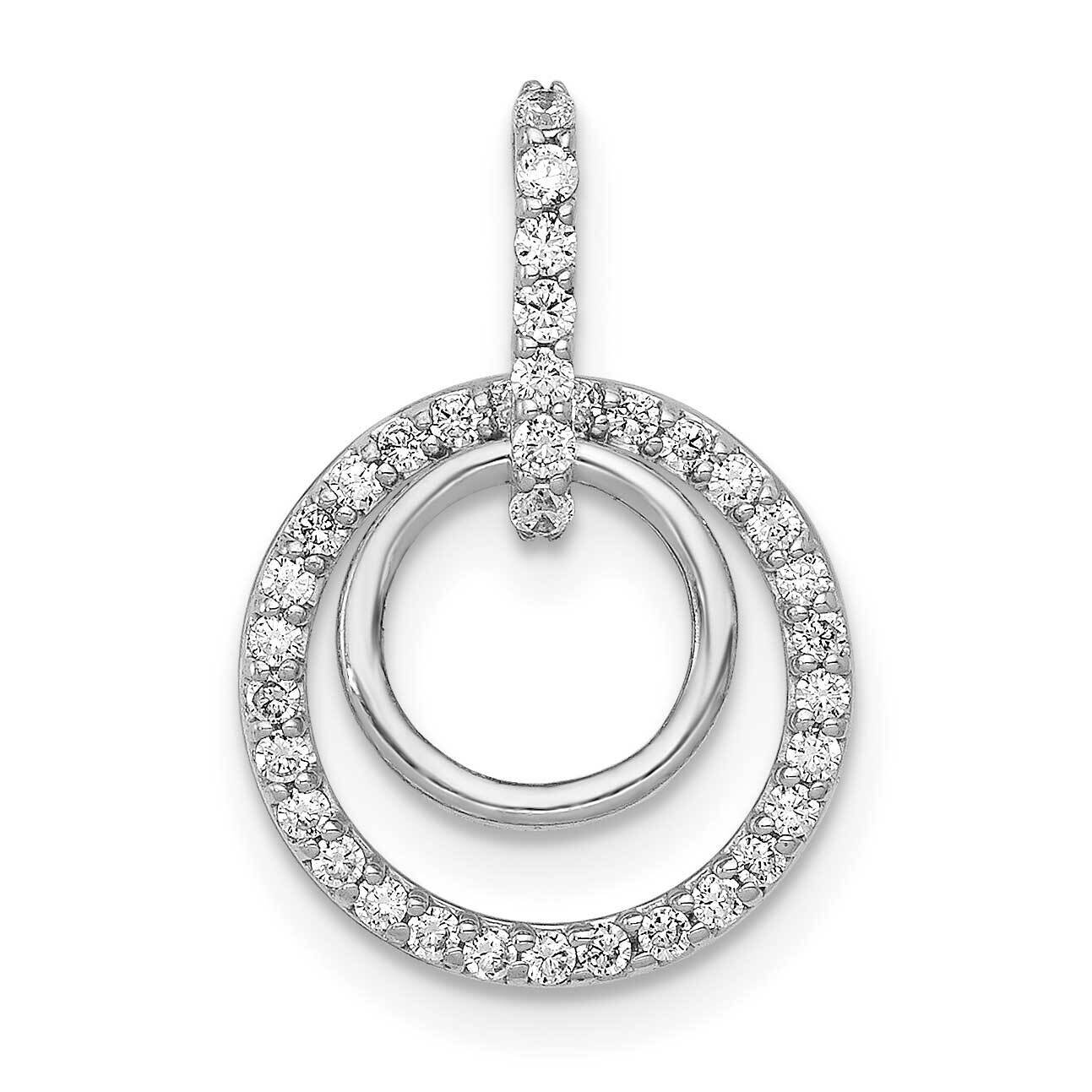 1/4Ct. Diamond Double Circle Dangle Pendant 14k White Gold PM4727-025-WA