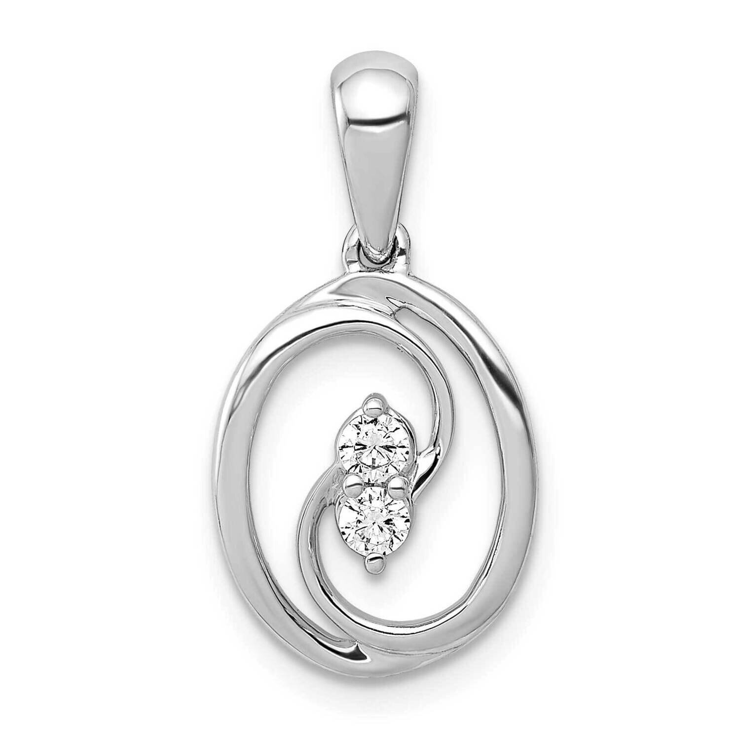 Polished 1/8Ct. Diamond Oval Pendant 14k White Gold PM4728-013-WA, MPN: PM4728-013-WA, 883957298894