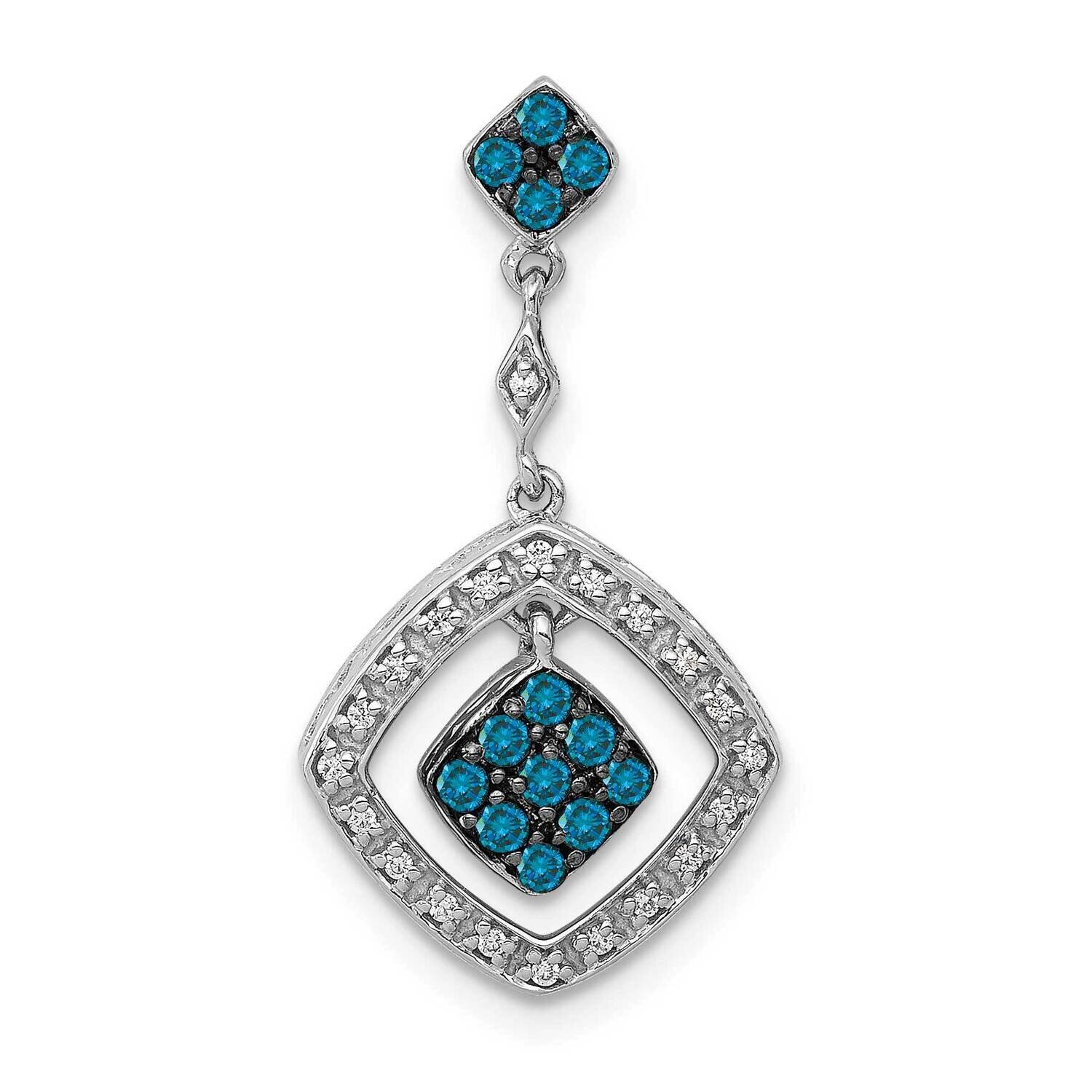 1/4Ct. White &amp; Blue Diamond Dangle Pendant 14k White Gold PM4735-BD-025-WA, MPN: PM4735-BD-025-WA, …