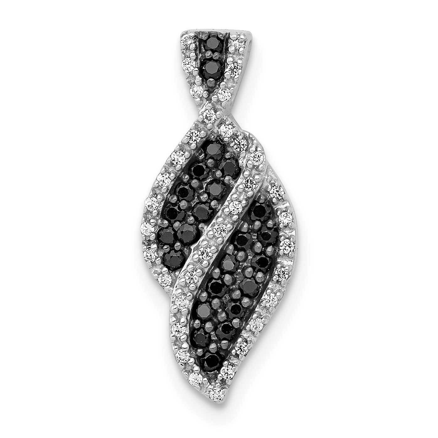 1/3Ct. White &amp; Black Diamond Fancy Curve Chain Slide 14k White Gold PM4736-BK-033-WA, MPN: PM4736-B…