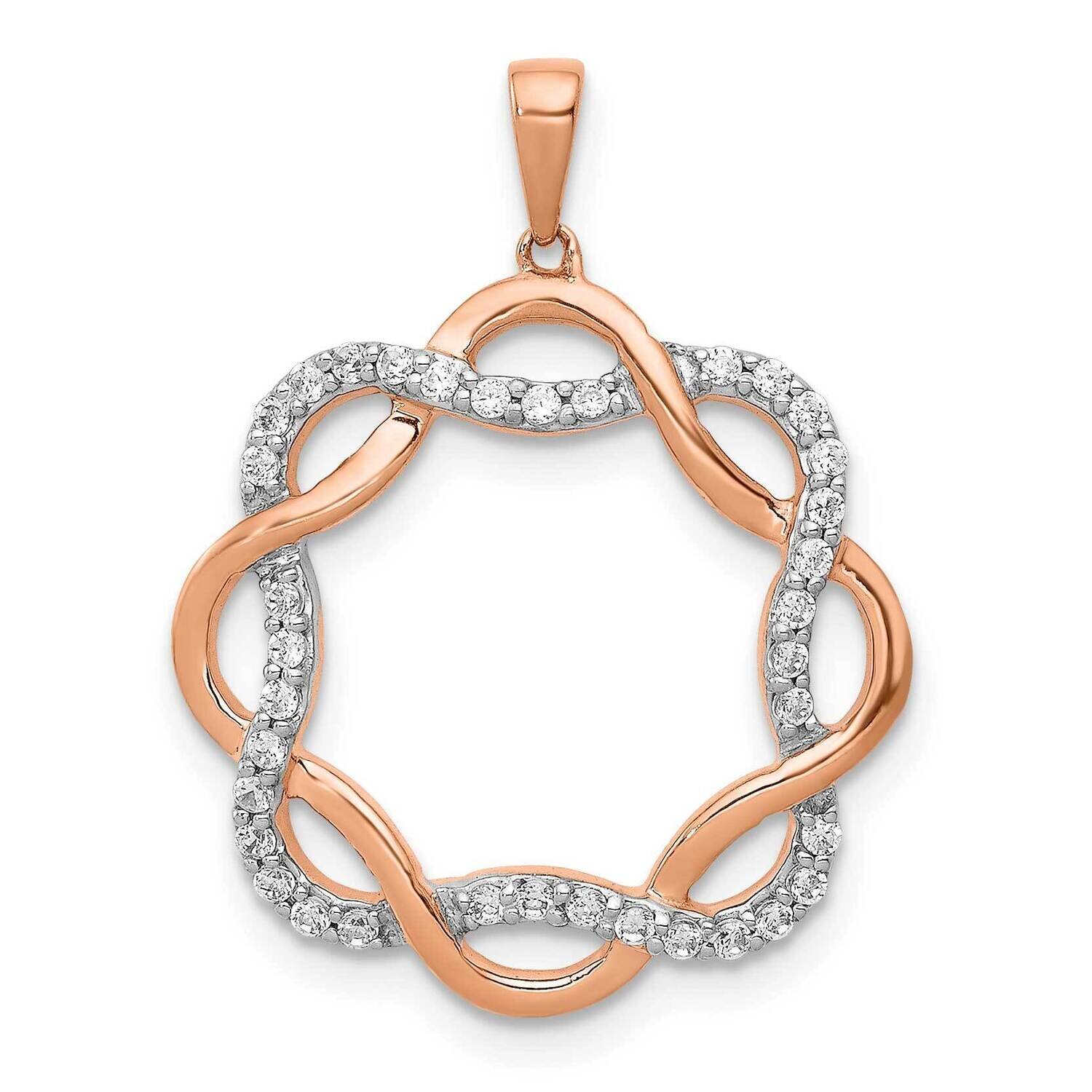 1/5Ct. Diamond Twisted Pendant 14k Rose Gold PM4738-020-RA, MPN: PM4738-020-RA, 883957756370