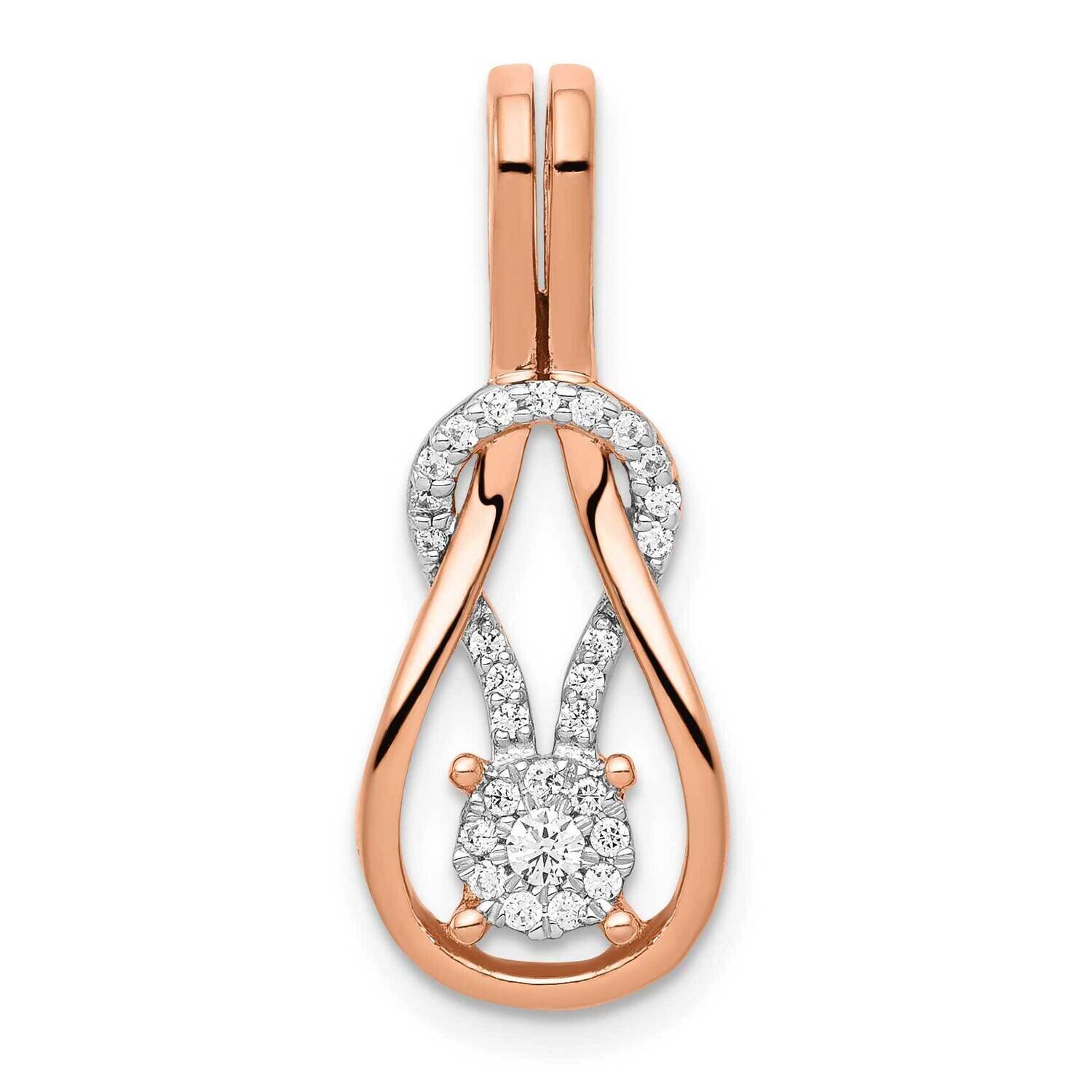 1/6Ct. Diamond Square Knot Slide Pendant 14k Rose Gold PM4739-016-RA, MPN: PM4739-016-RA, 883957511…