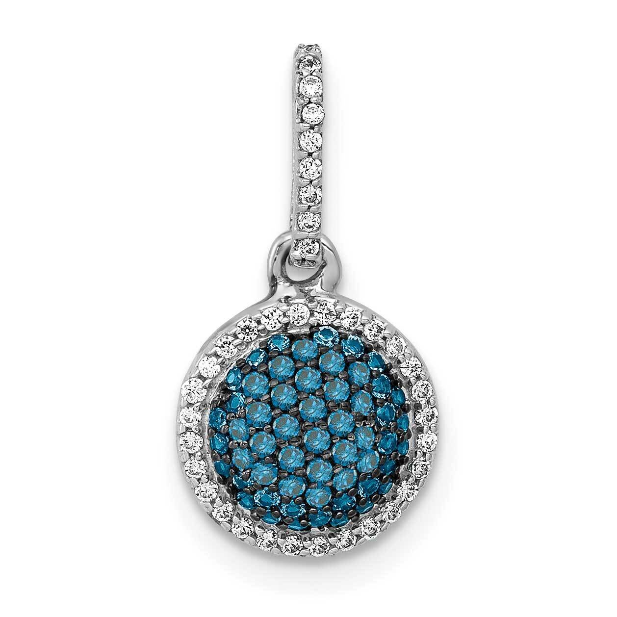 1/5Ct. White/Blue Diamond Circle Cluster Pendant 14k White Gold PM4740-BD-020-WA, MPN: PM4740-BD-02…