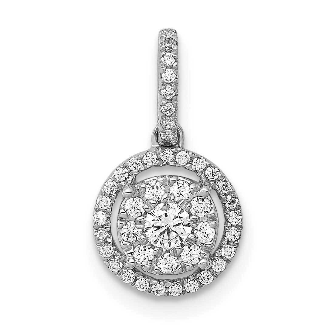 1/4Ct. Diamond Round Halo Cluster Pendant 14k White Gold PM4744-025-WA, MPN: PM4744-025-WA, 8839572…