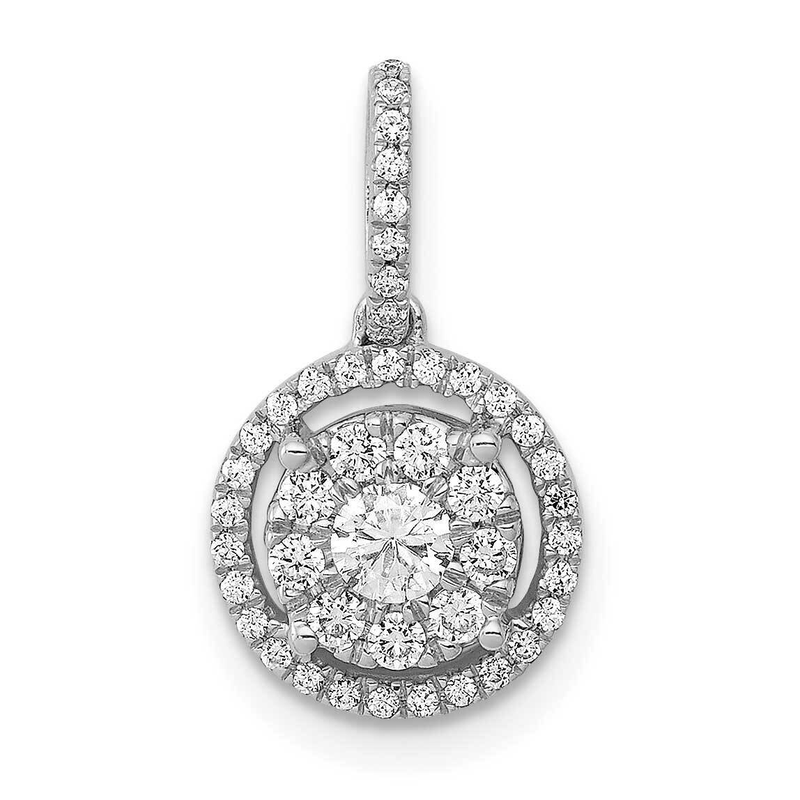 1/3Ct. Diamond Round Halo Cluster Pendant 14k White Gold PM4744-033-WA