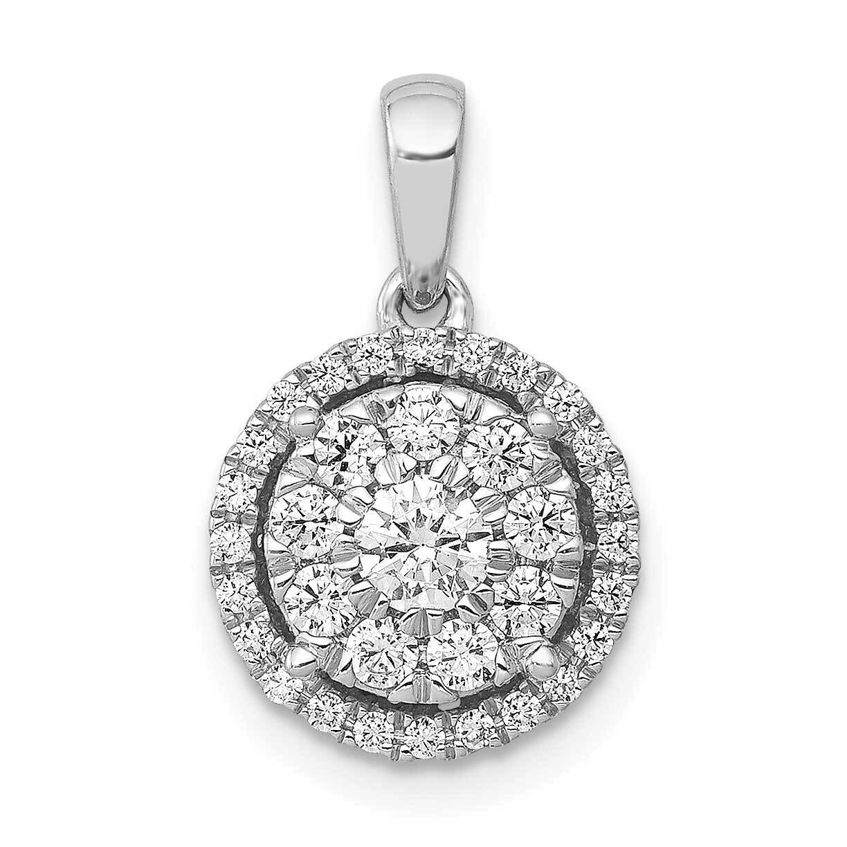 1/2Ct. Diamond Round Halo Cluster Pendant 14k White Gold PM4745-050-WA, MPN: PM4745-050-WA, 1911015…