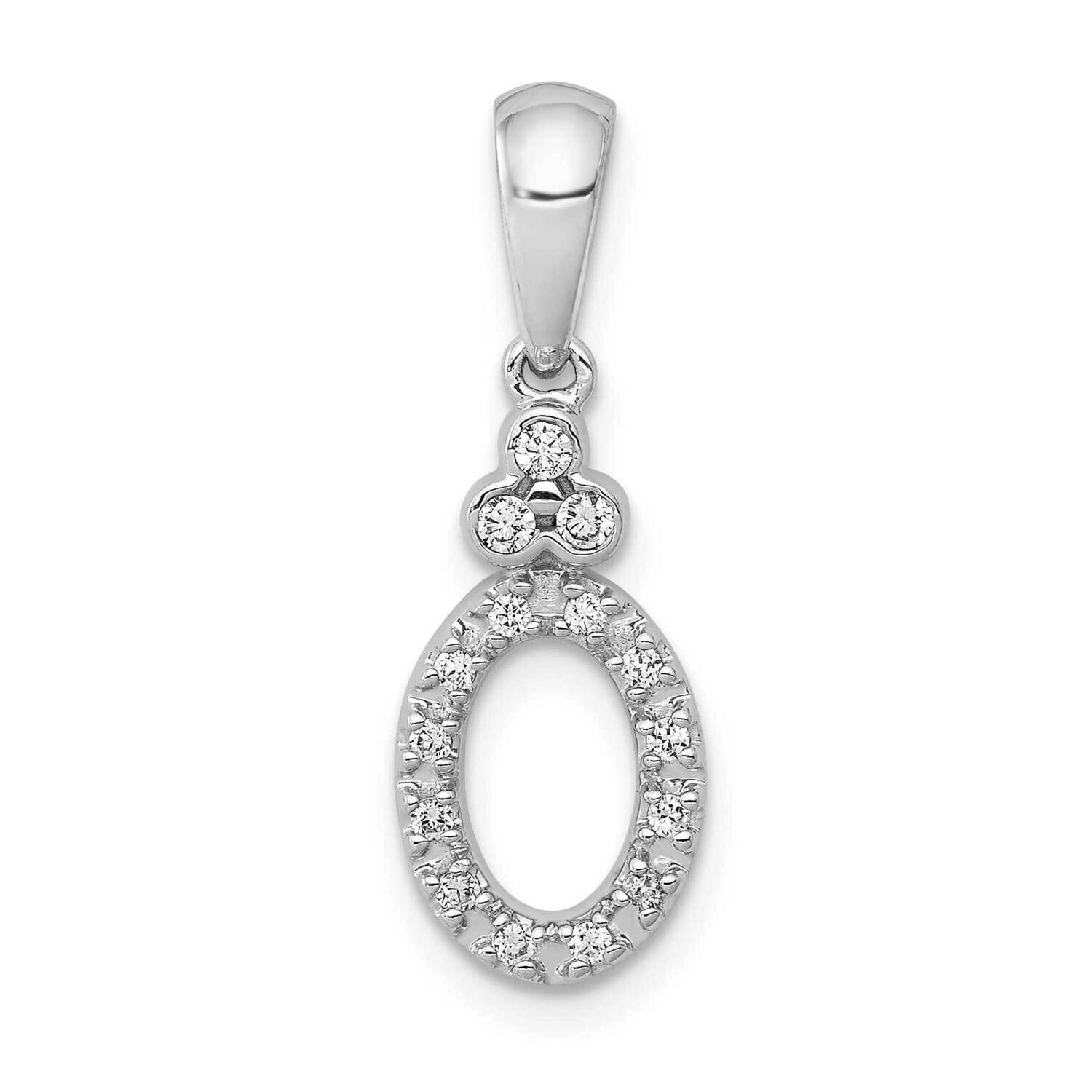 1/8Ct. Vintage Oval Diamond Pendant 14k White Gold PM4797-013-WA