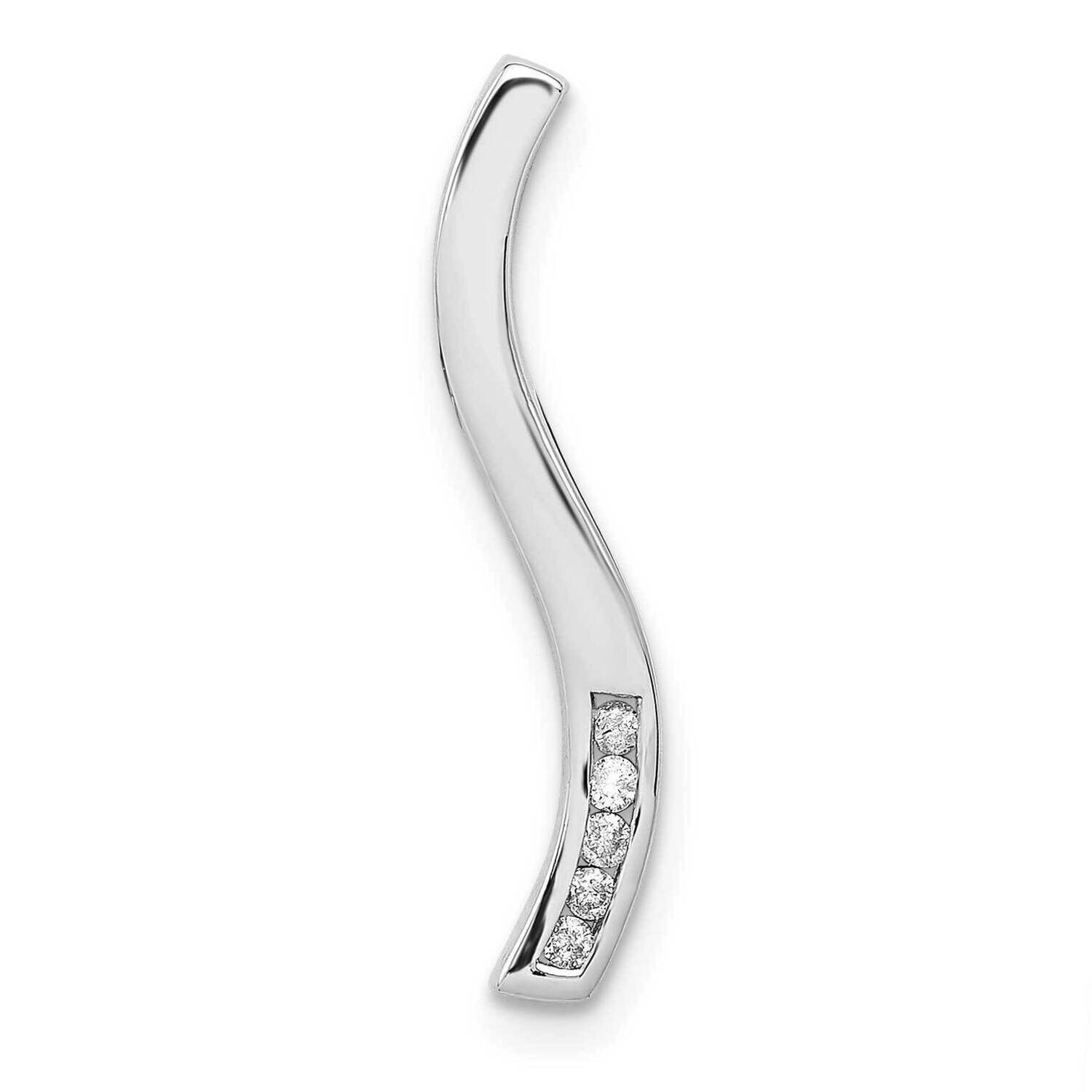 1/20Ct. Diamond Curved Line Chain Slide 14k White Gold PM4808-005-WA, MPN: PM4808-005-WA, 883957300…