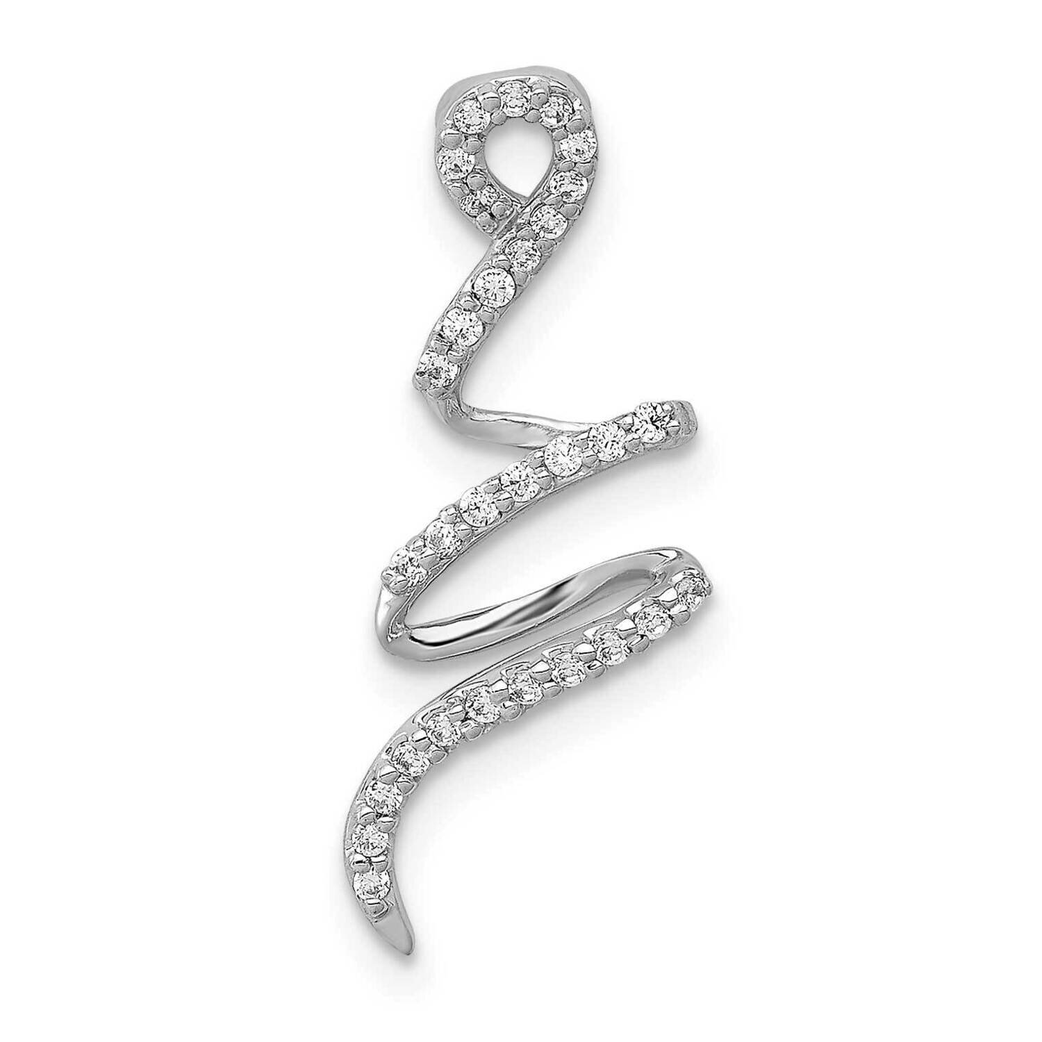 Fancy 1/8Ct. Diamond Curved Line Chain Slide 14k White Gold PM4814-013-WA